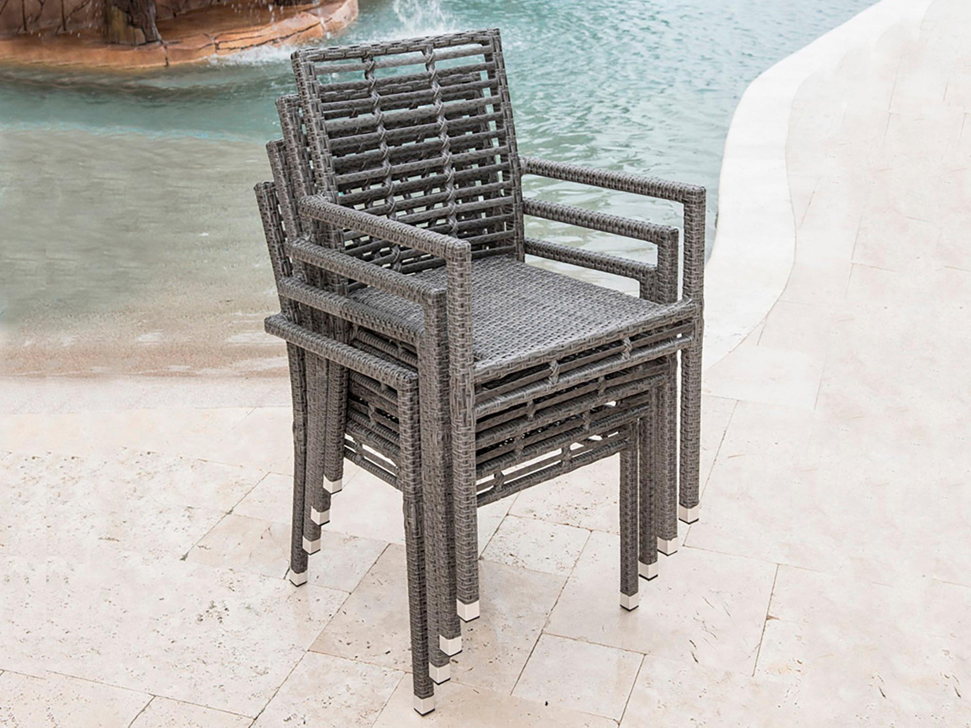 Panama Jack Graphite Set of 2 Stackable Armchairs