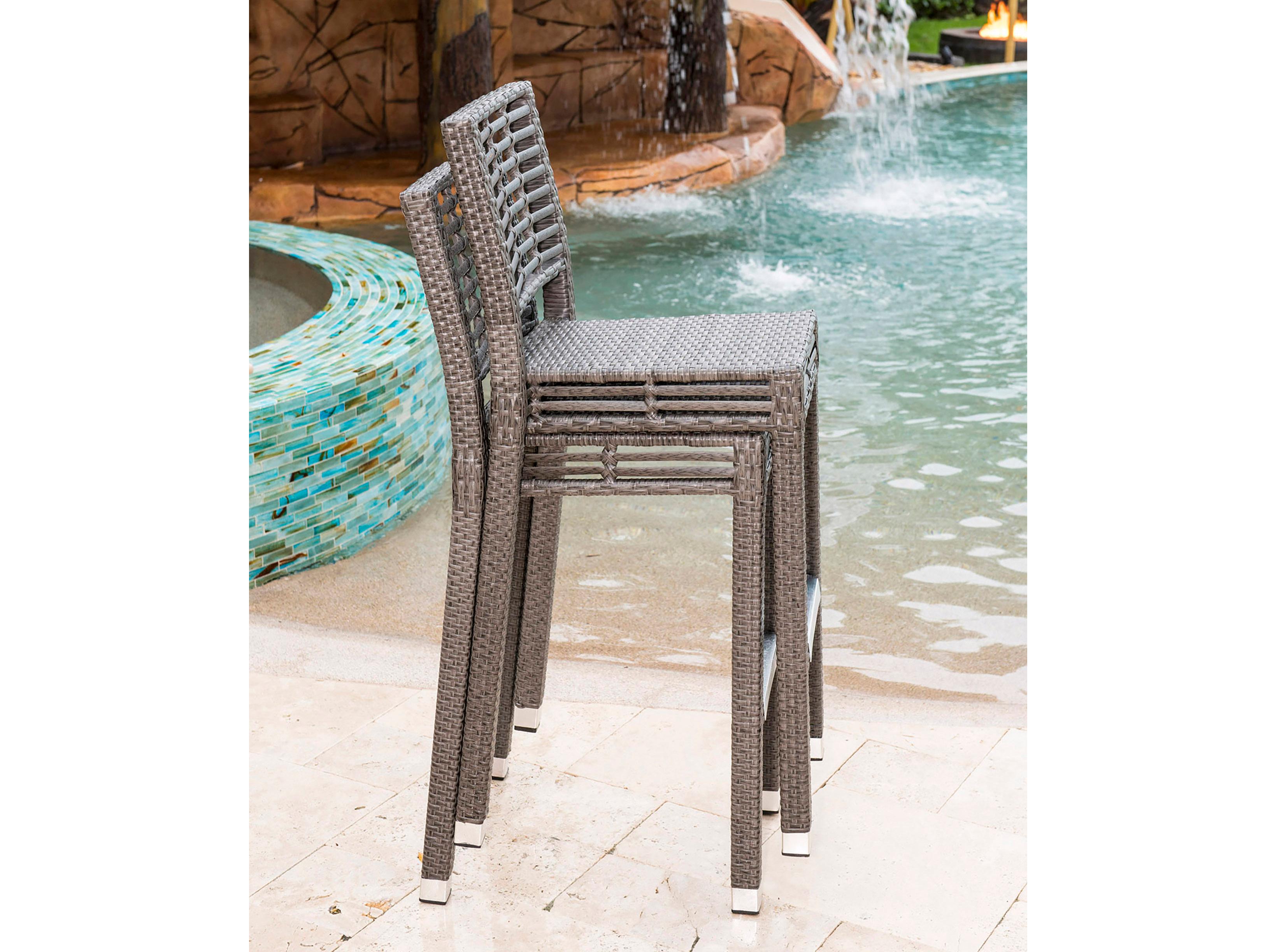 Panama Jack Graphite Set of 2 Stackable Barstools