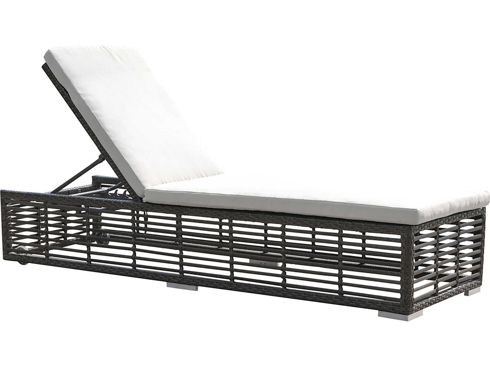 Panama Jack Graphite Wicker Cushion Outdoor Chaise Lounge