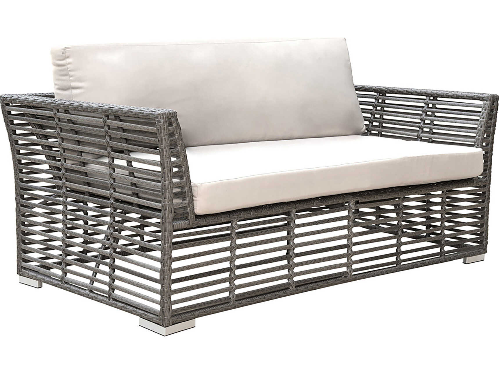 Panama Jack Graphite Wicker Cushion Patio Loveseat