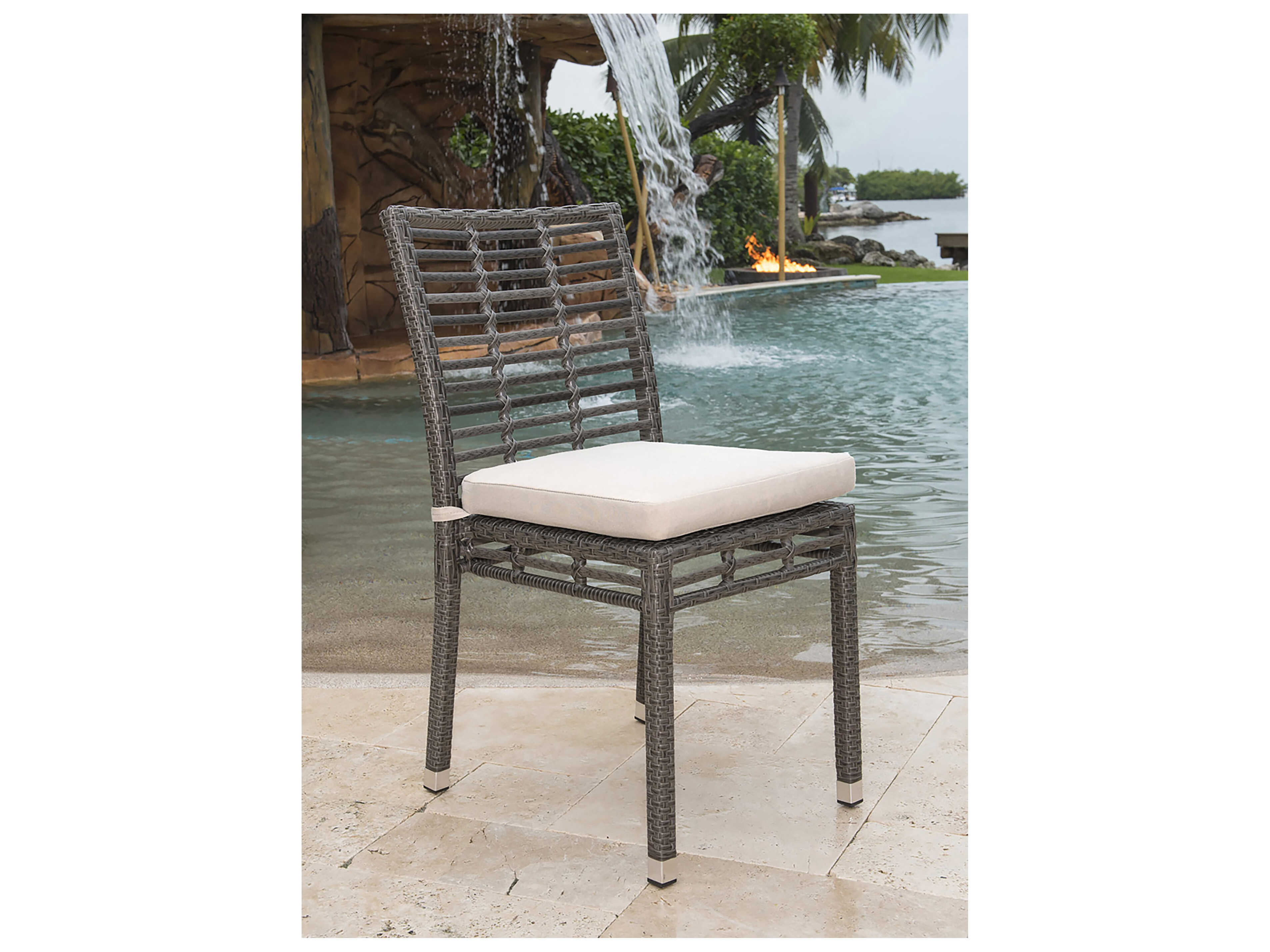 Panama Jack Graphite Wicker Cushion Patio Dining Chair