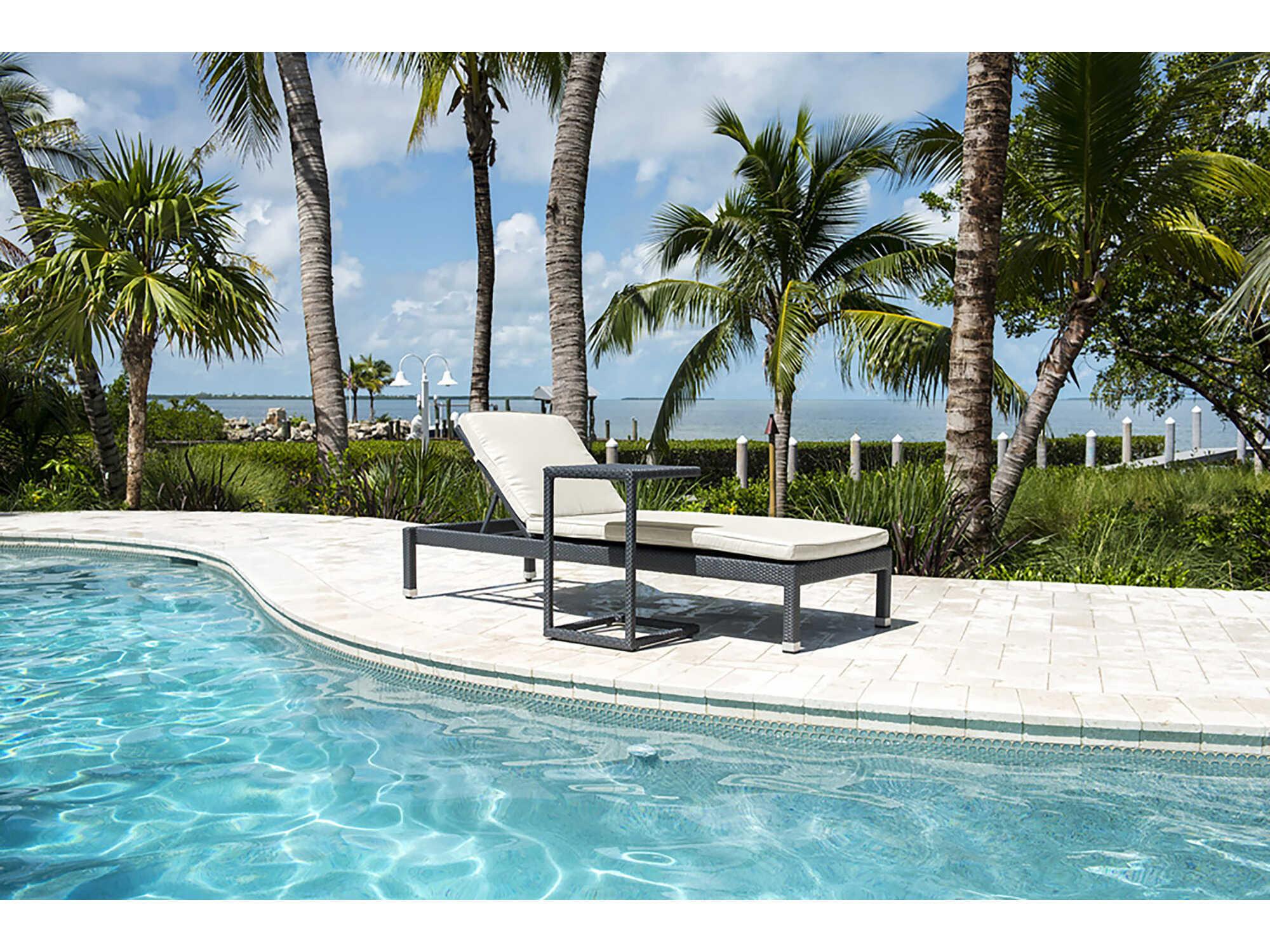 Panama Jack Onyx Wicker Cushion Outdoor Patio Chaise Lounge