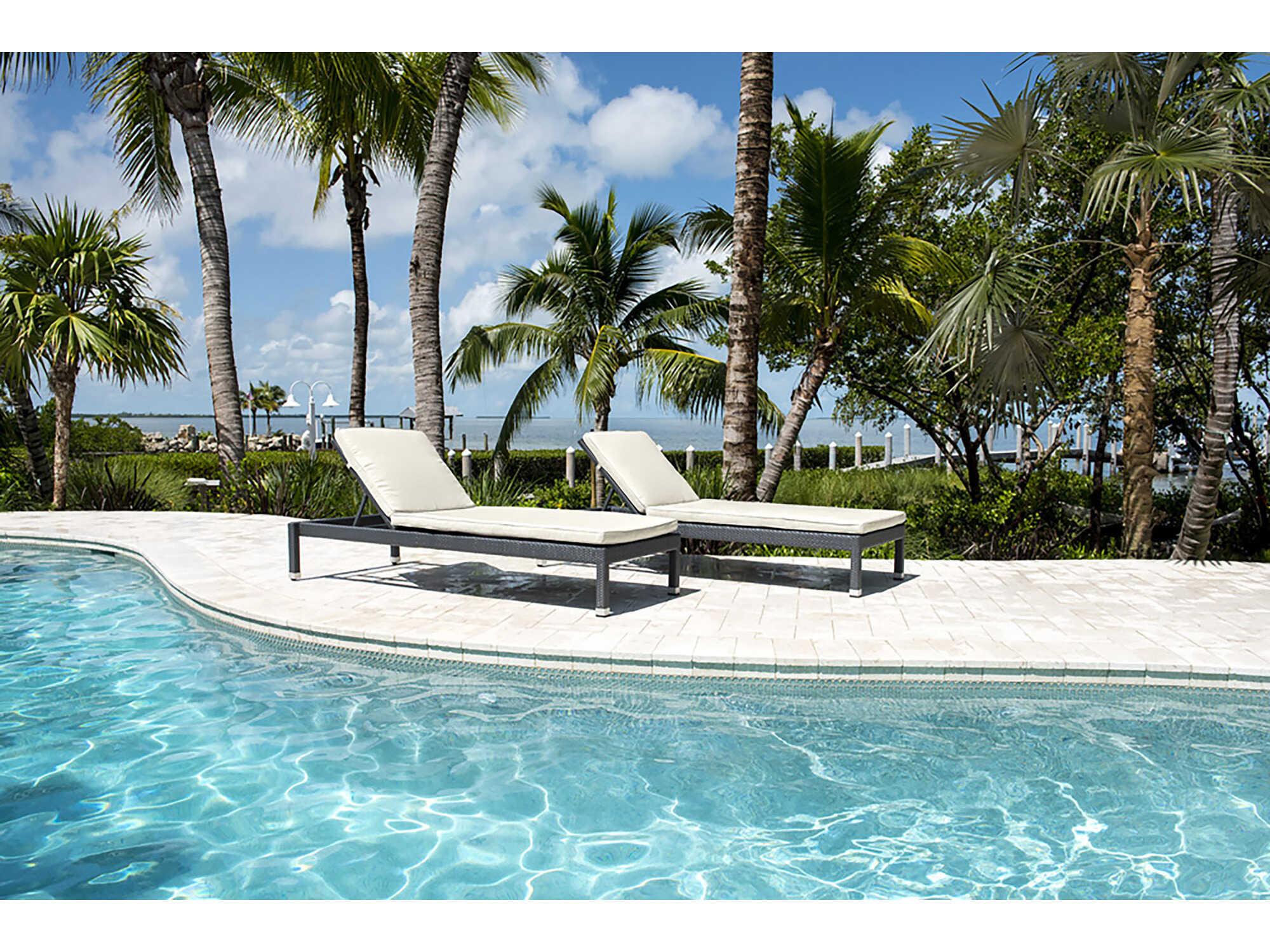 Panama Jack Onyx Wicker Cushion Outdoor Patio Chaise Lounge