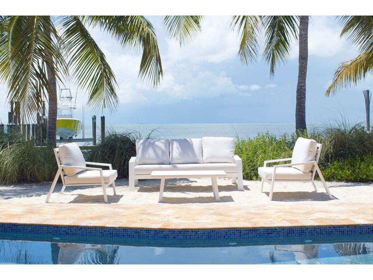Panama Jack Outdoor Mykonos Aluminum Cushion 4 Piece Lounge Set