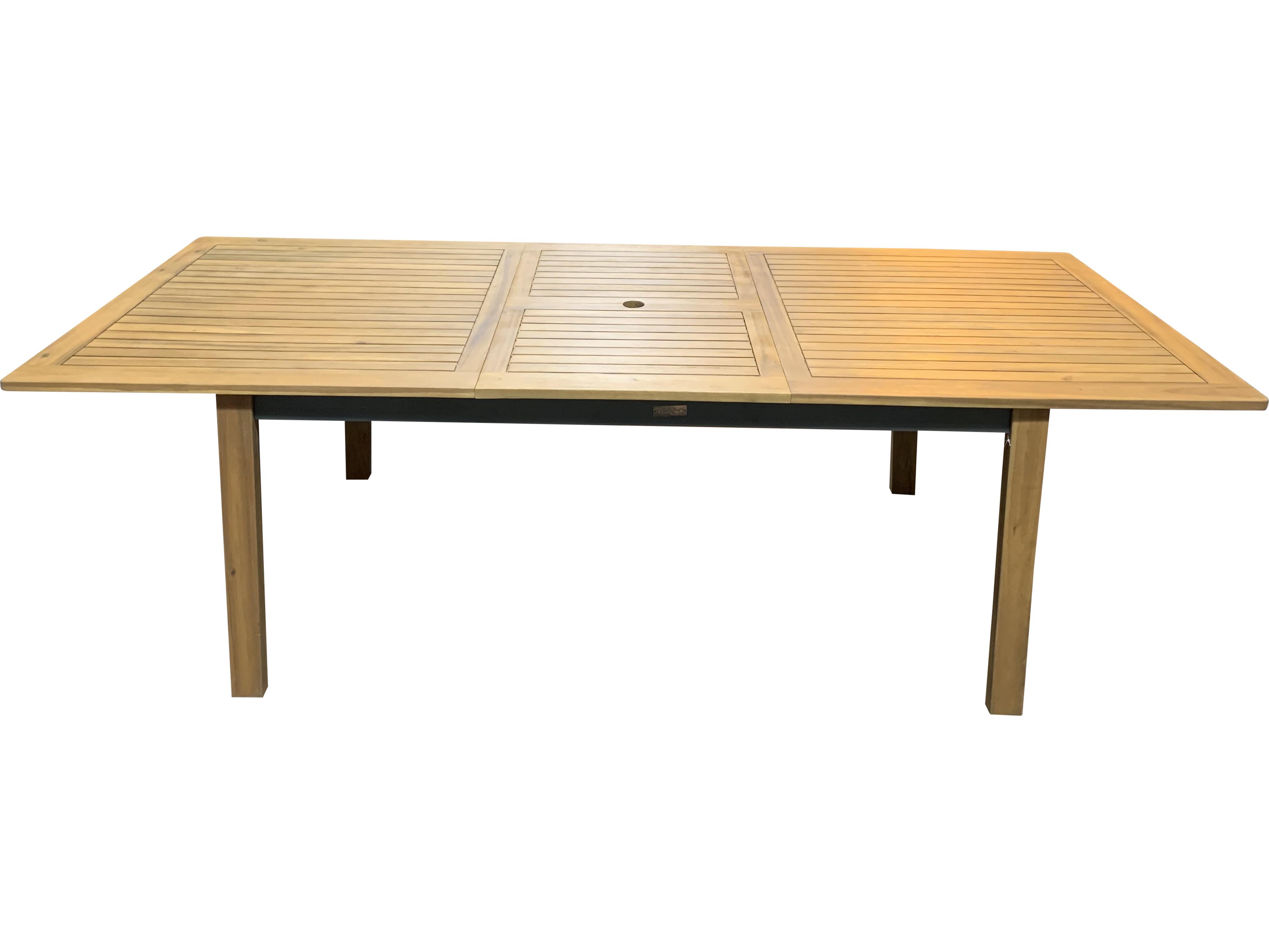 Panama Jack Outdoor Boca Grande Acacia Wood Aluminum 7 Piece Rectangular Dining Set