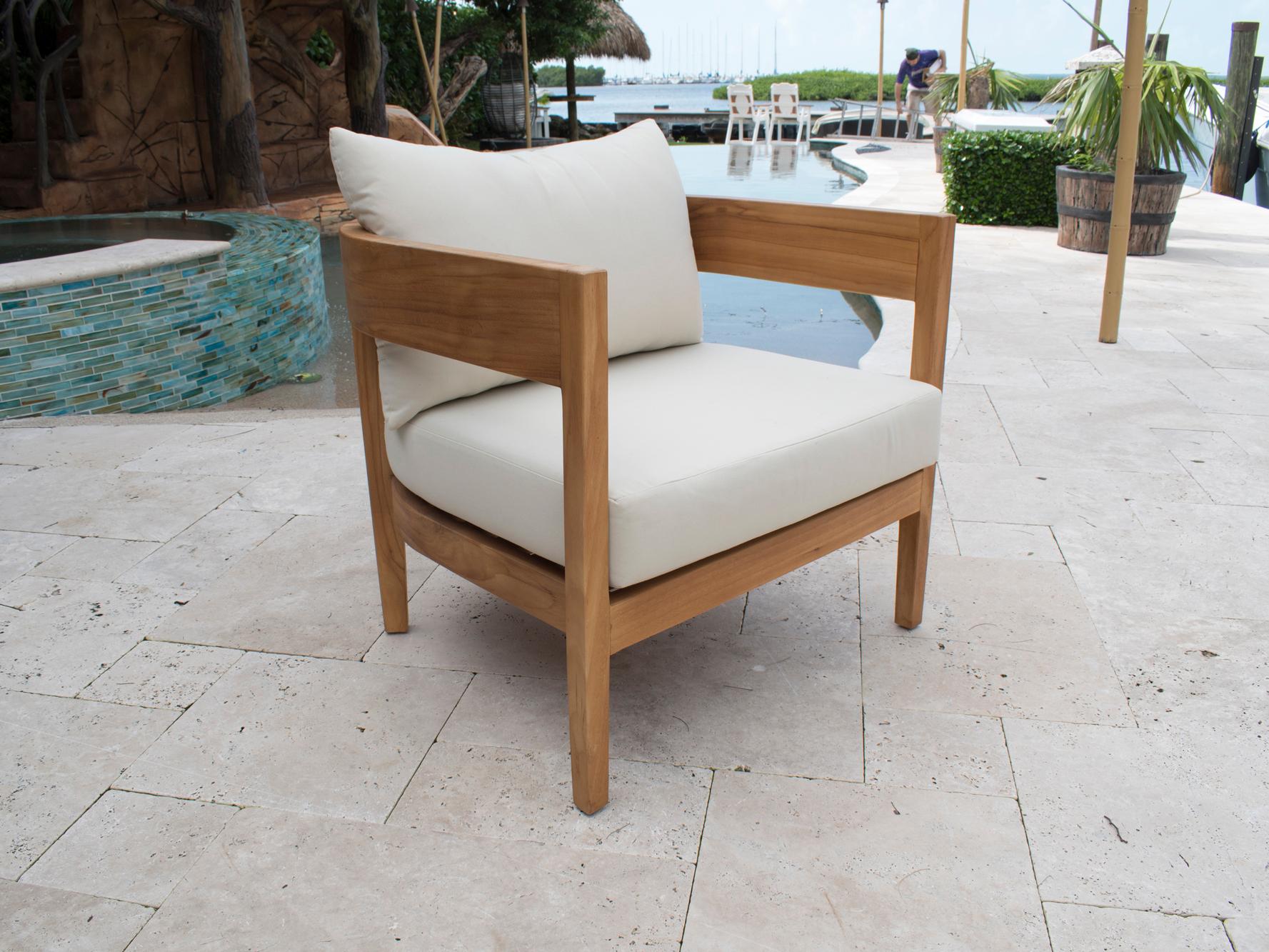 Panama Jack Outdoor Bali Teak Cushion 5 Piece Lounge Set