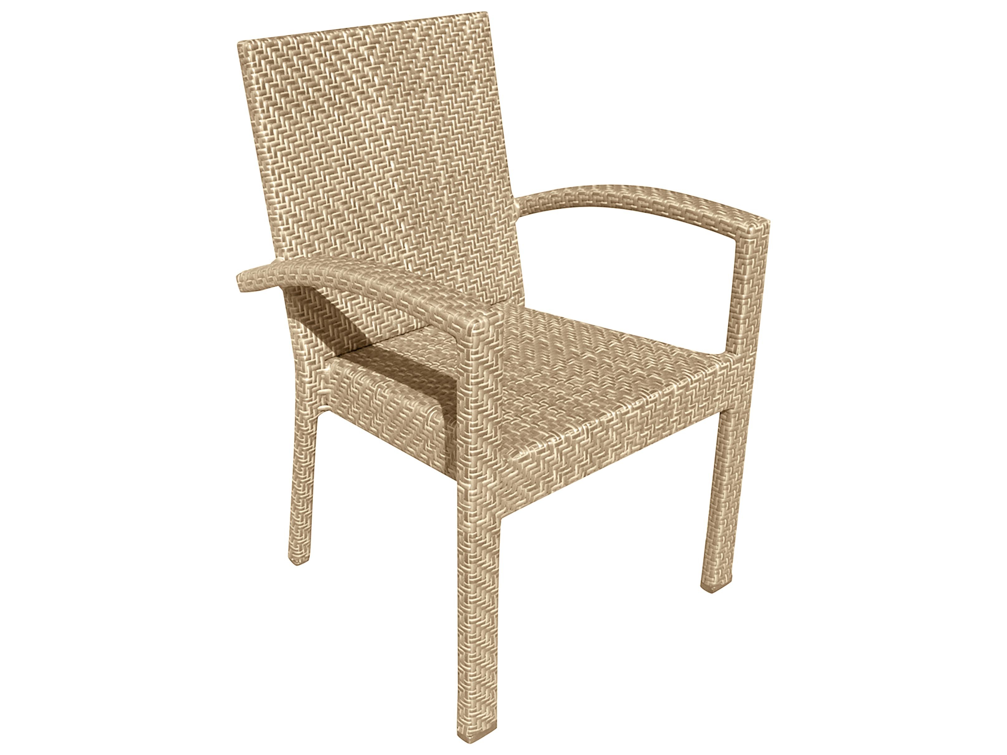 Panama Jack Outdoor Austin Aluminum Wicker Honey Stackable Dining Arm Chair Set of 2