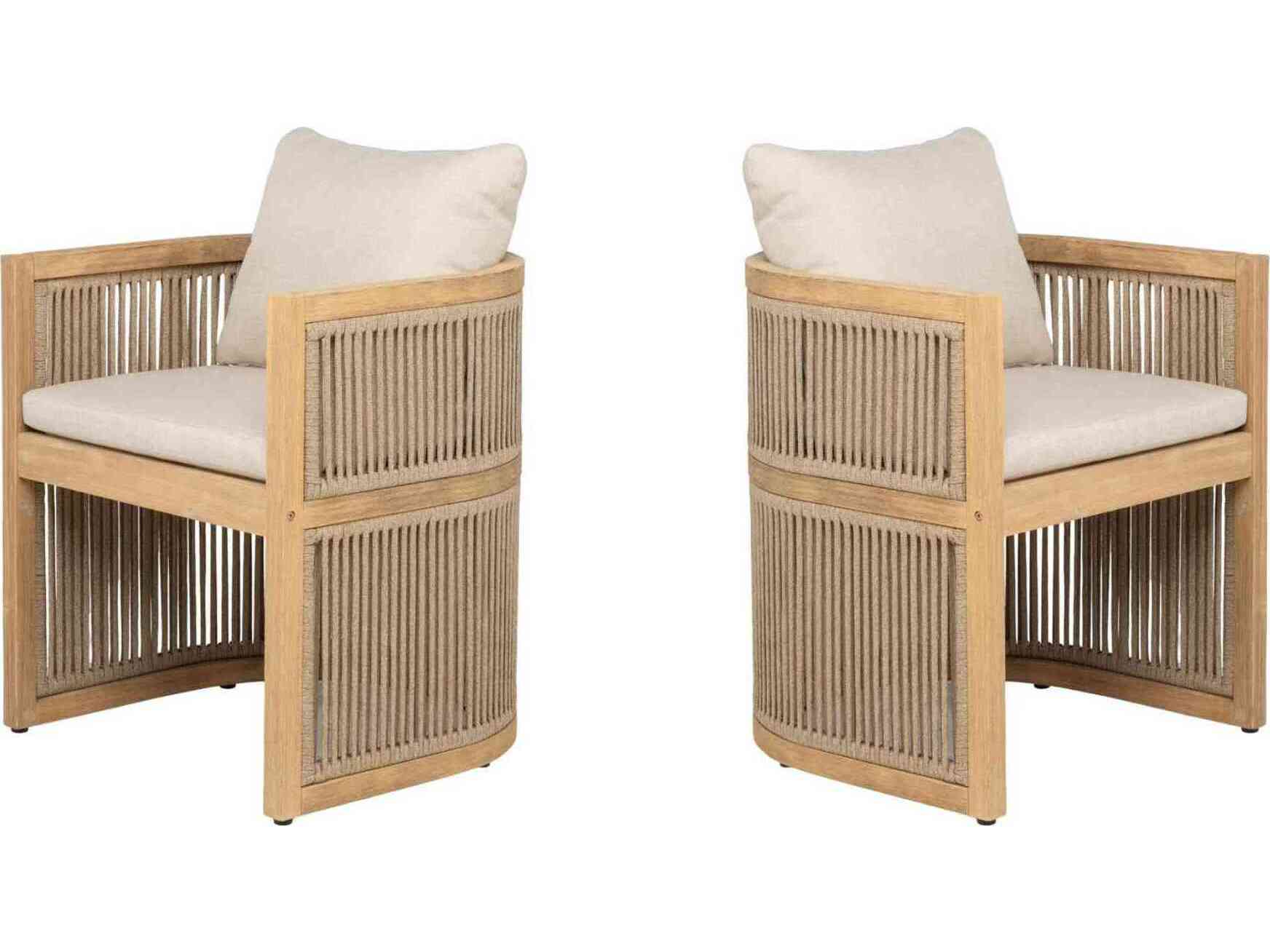 Panama Jack Cabo Set of 2 Barrel Dining Armchairs