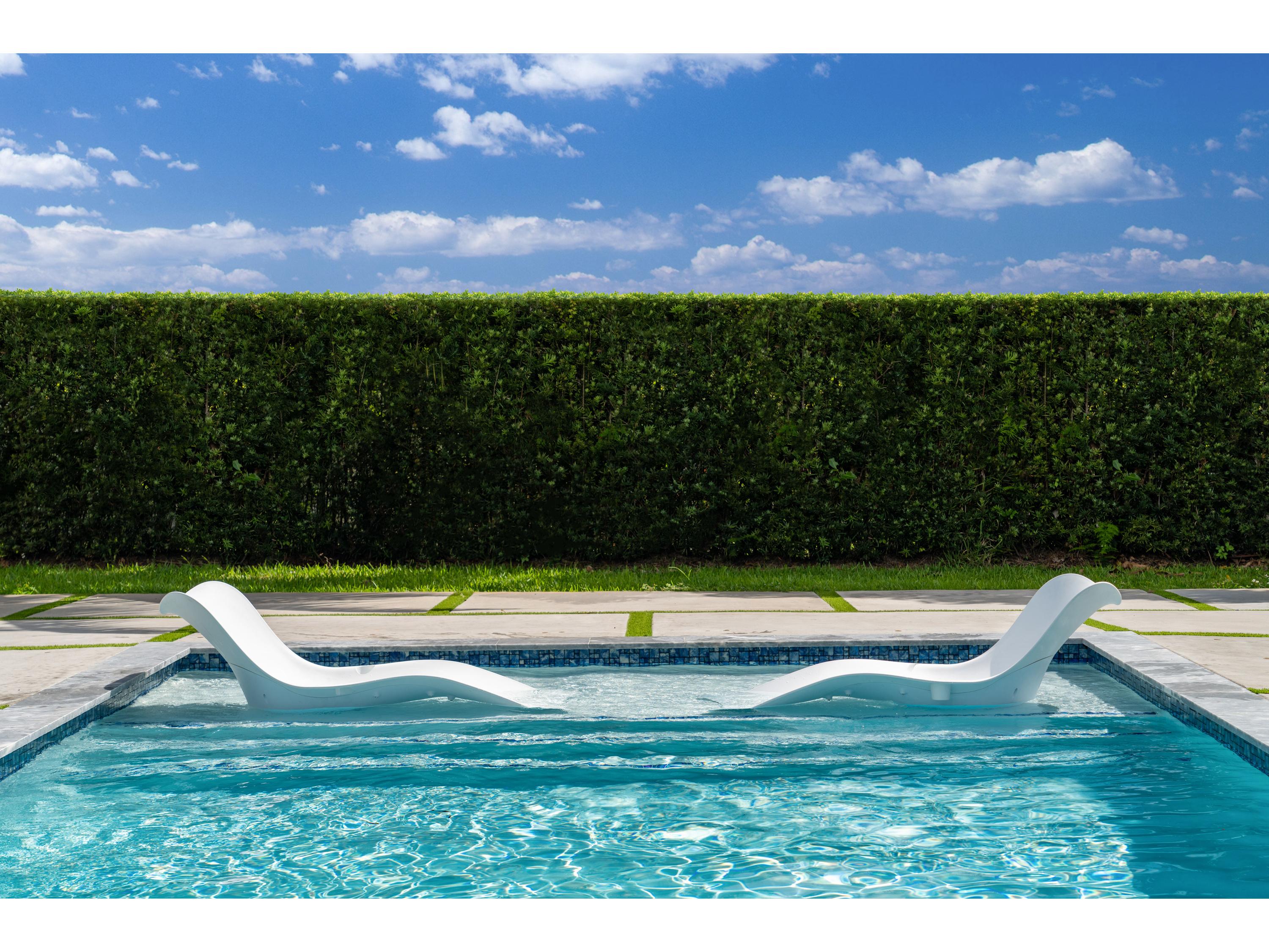 Panama Jack Set of 2 Wave In-Pool Outdoor Patio Chaise Lounger