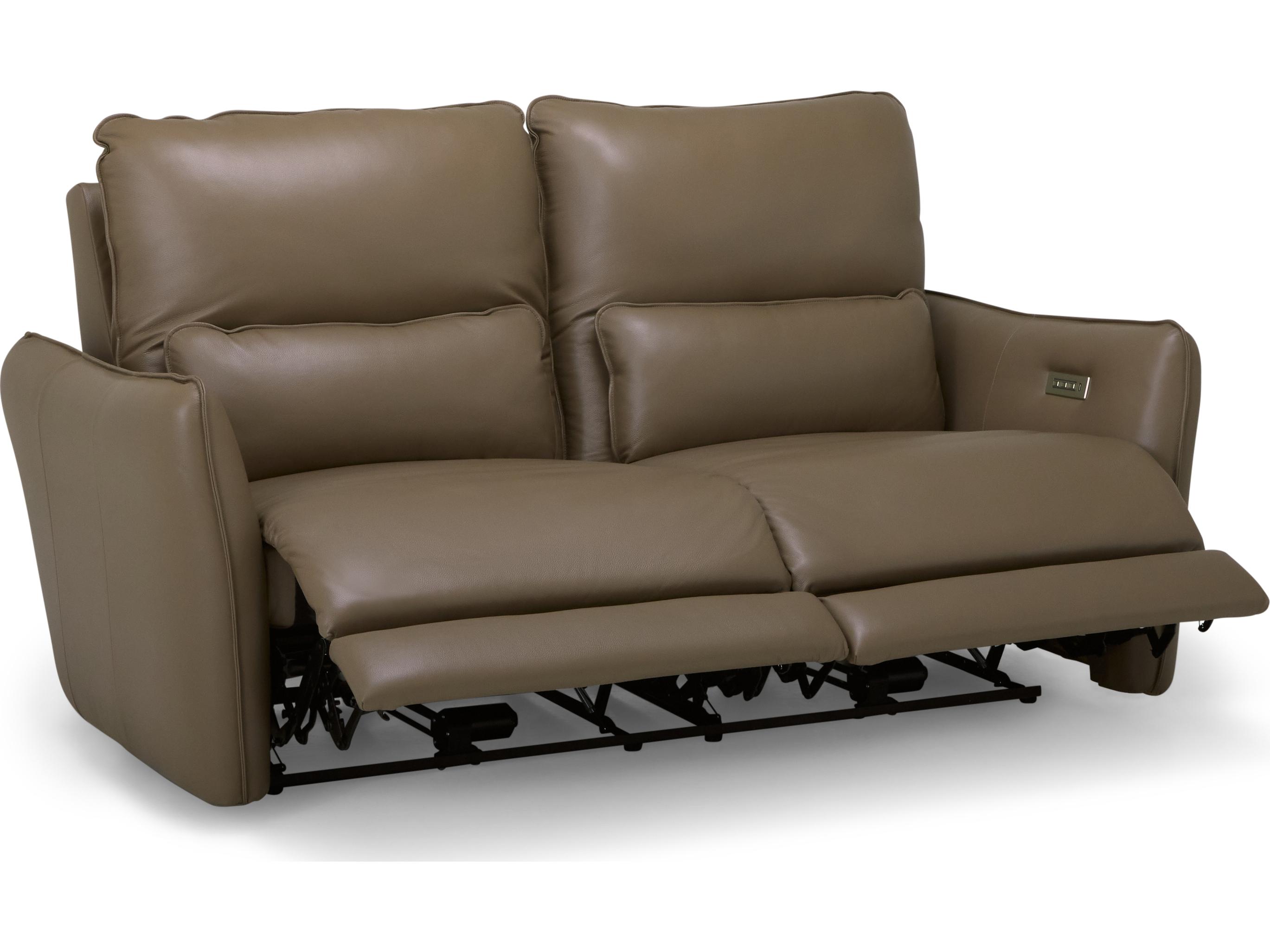Palliser Chelsea Leather Upholstery Sofa Power Recliner with Headrest & Lumbar 2 over 2
