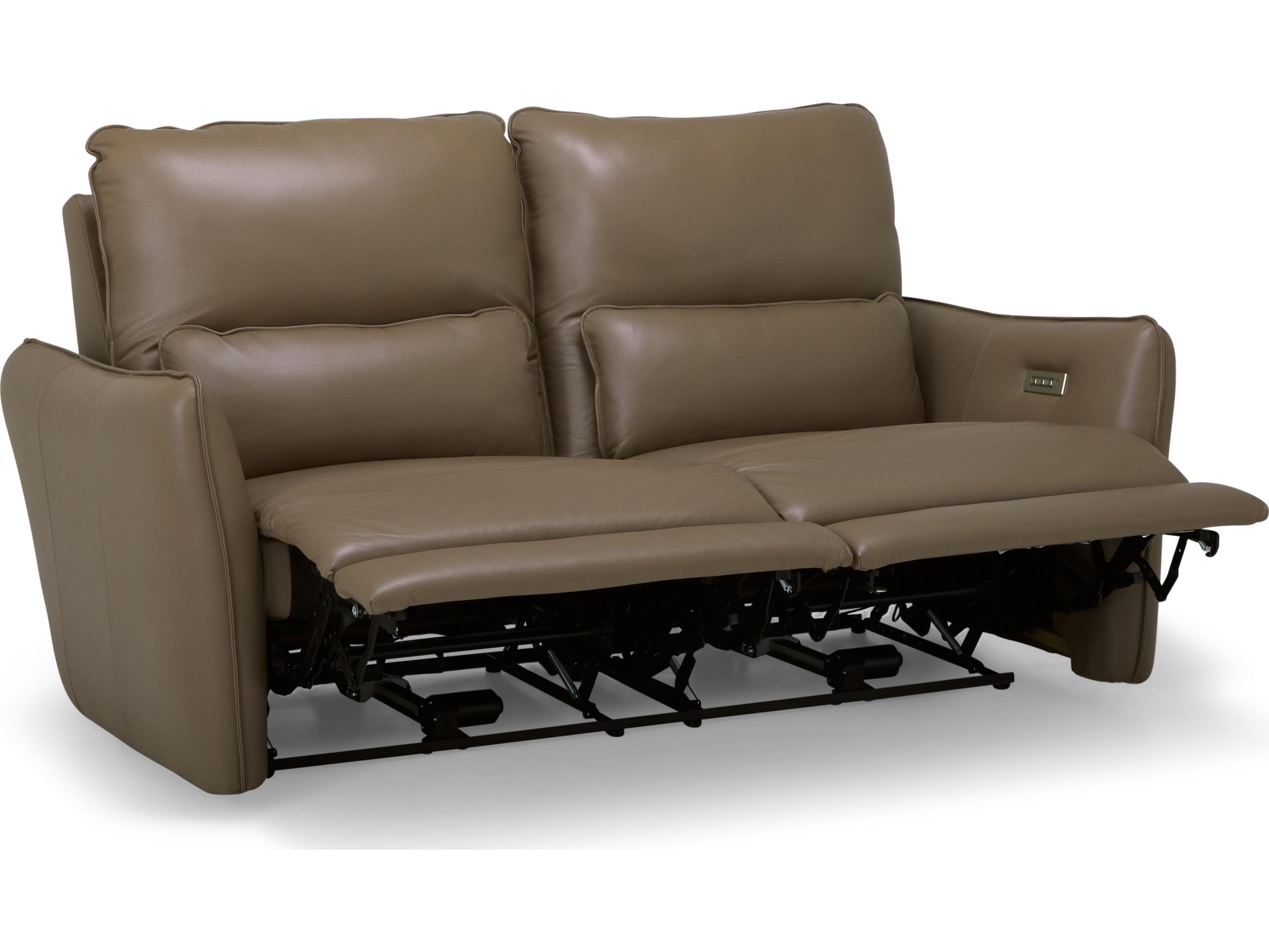 Palliser Chelsea Leather Upholstery Sofa Power Recliner with Headrest & Lumbar 2 over 2