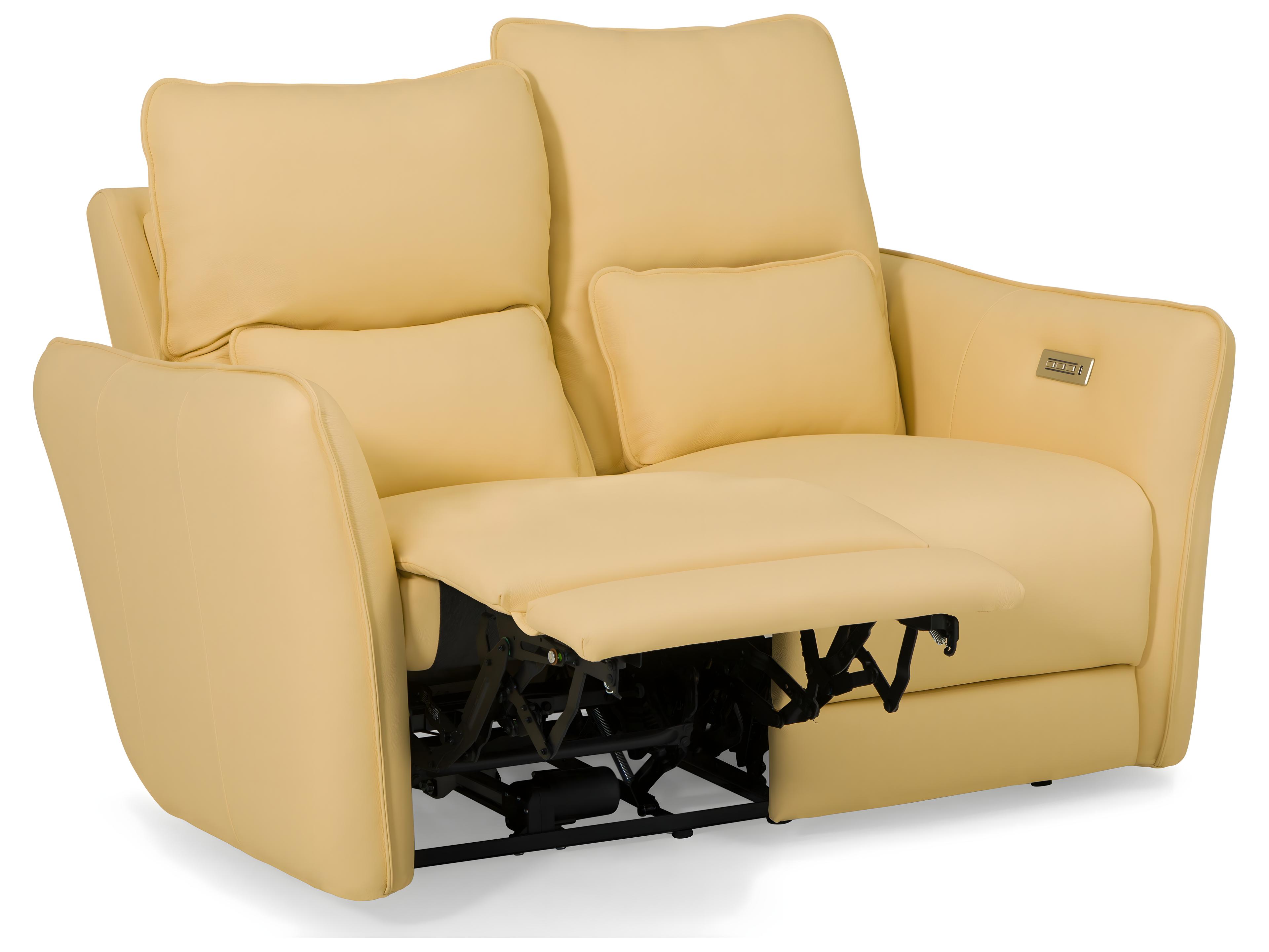 Palliser Chelsea Leather Upholstery Loveseat Power Recliner with Headrest & Lumbar