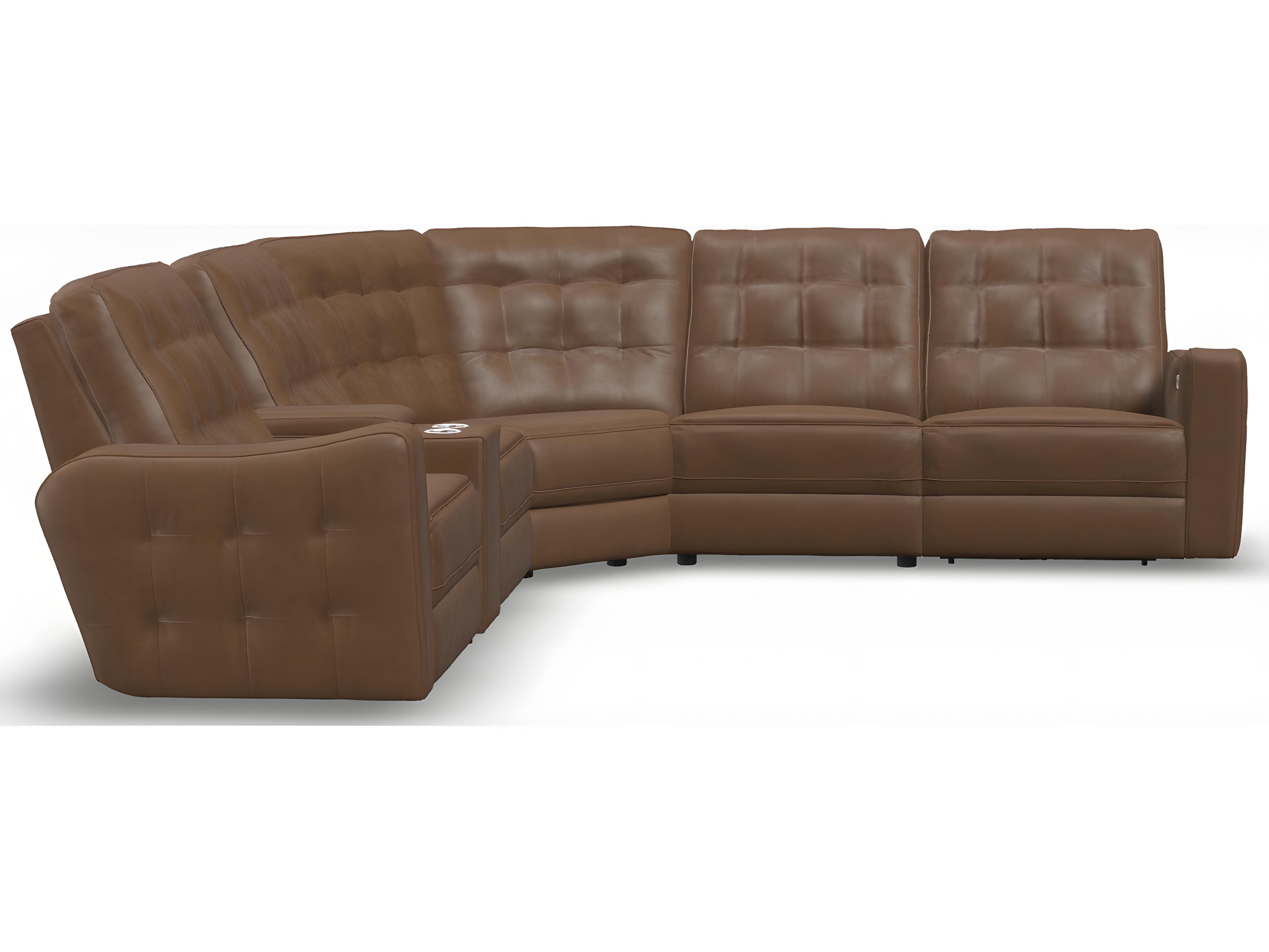Palliser Astoria Beige Leather Upholstery Sectional Sofa