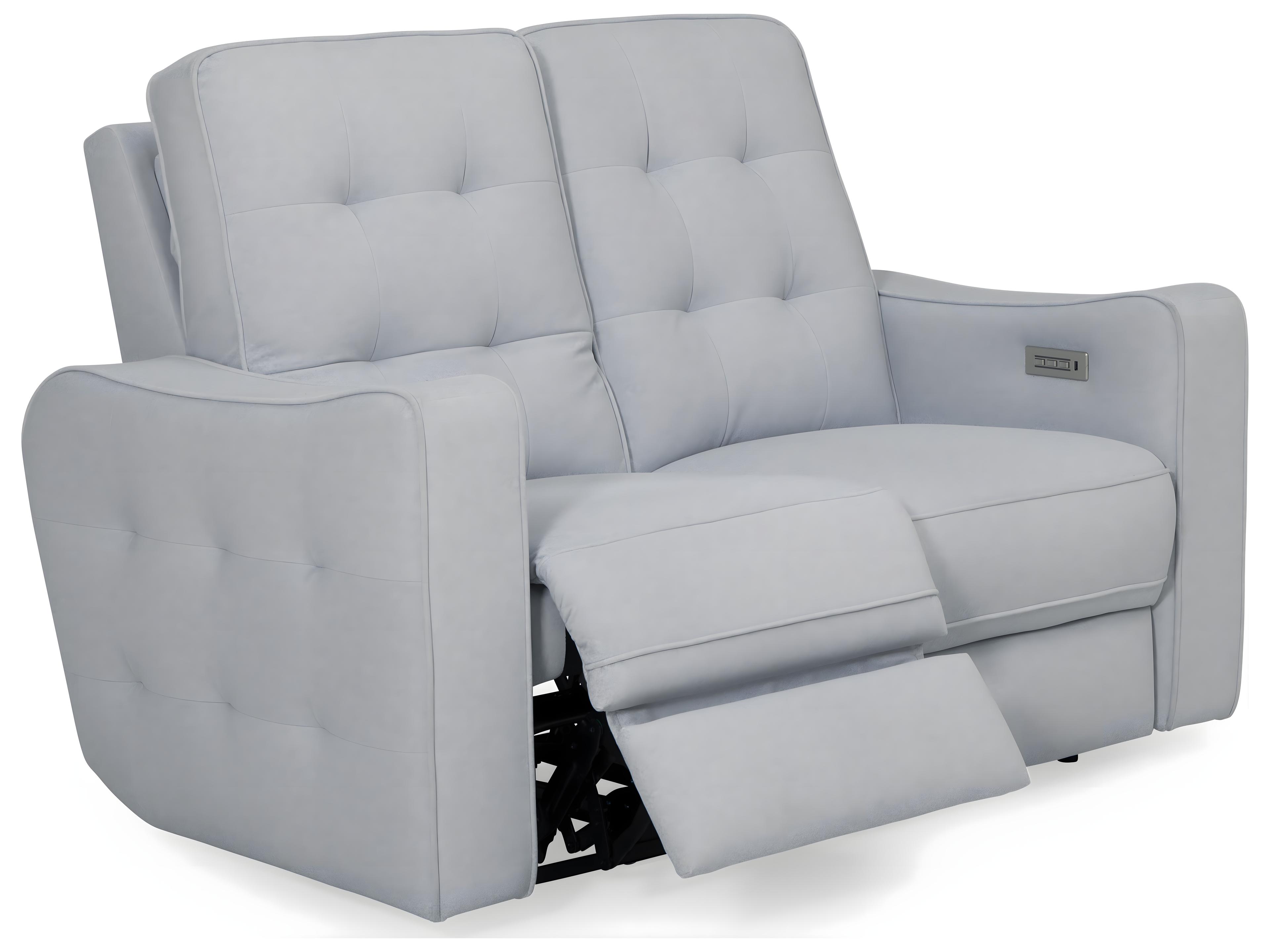 Palliser Astoria Leather Upholstery Loveseat Power Recliner with Headrest & Lumbar