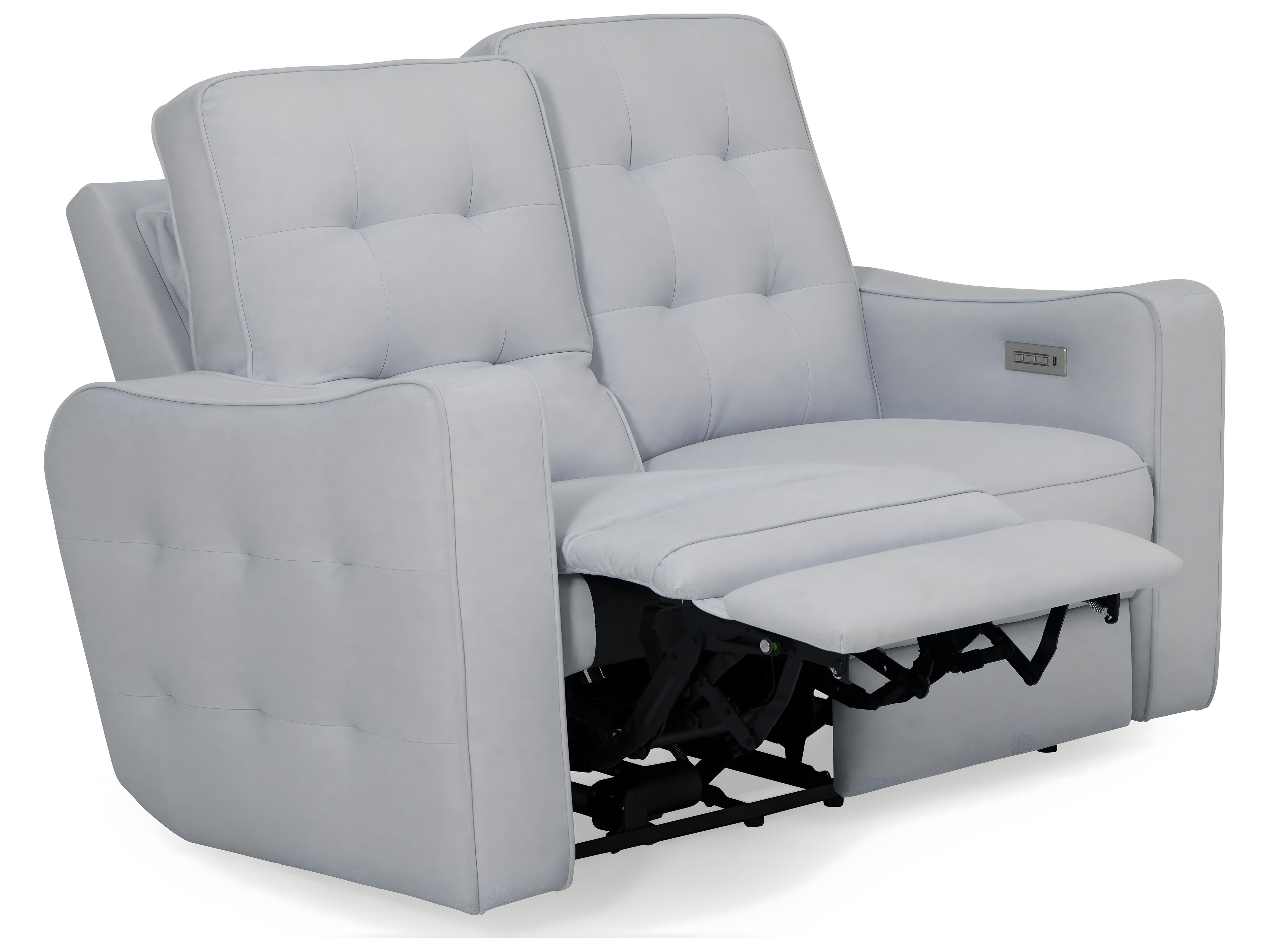 Palliser Astoria Leather Upholstery Loveseat Power Recliner with Headrest & Lumbar