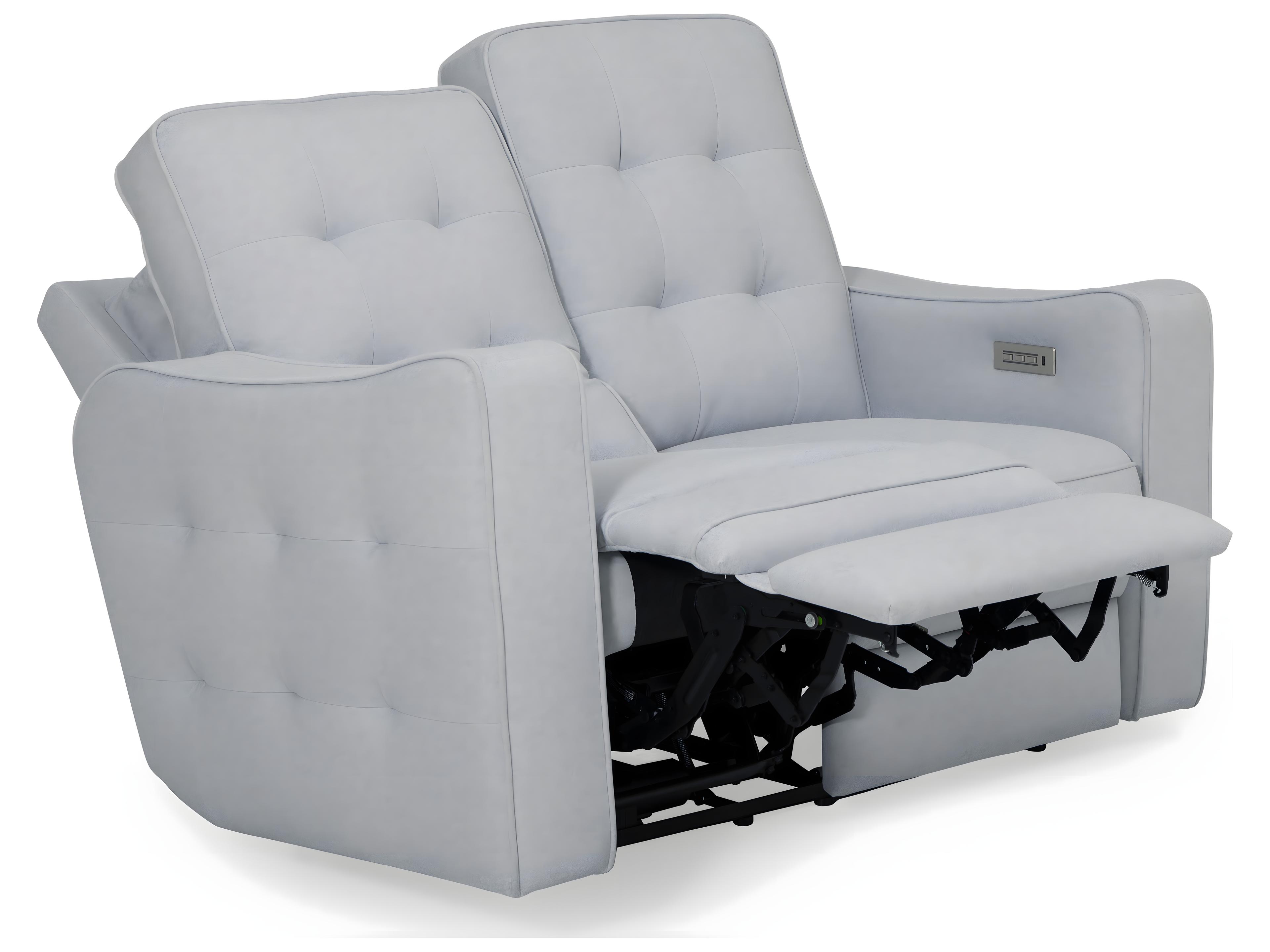 Palliser Astoria Leather Upholstery Loveseat Power Recliner with Headrest & Lumbar