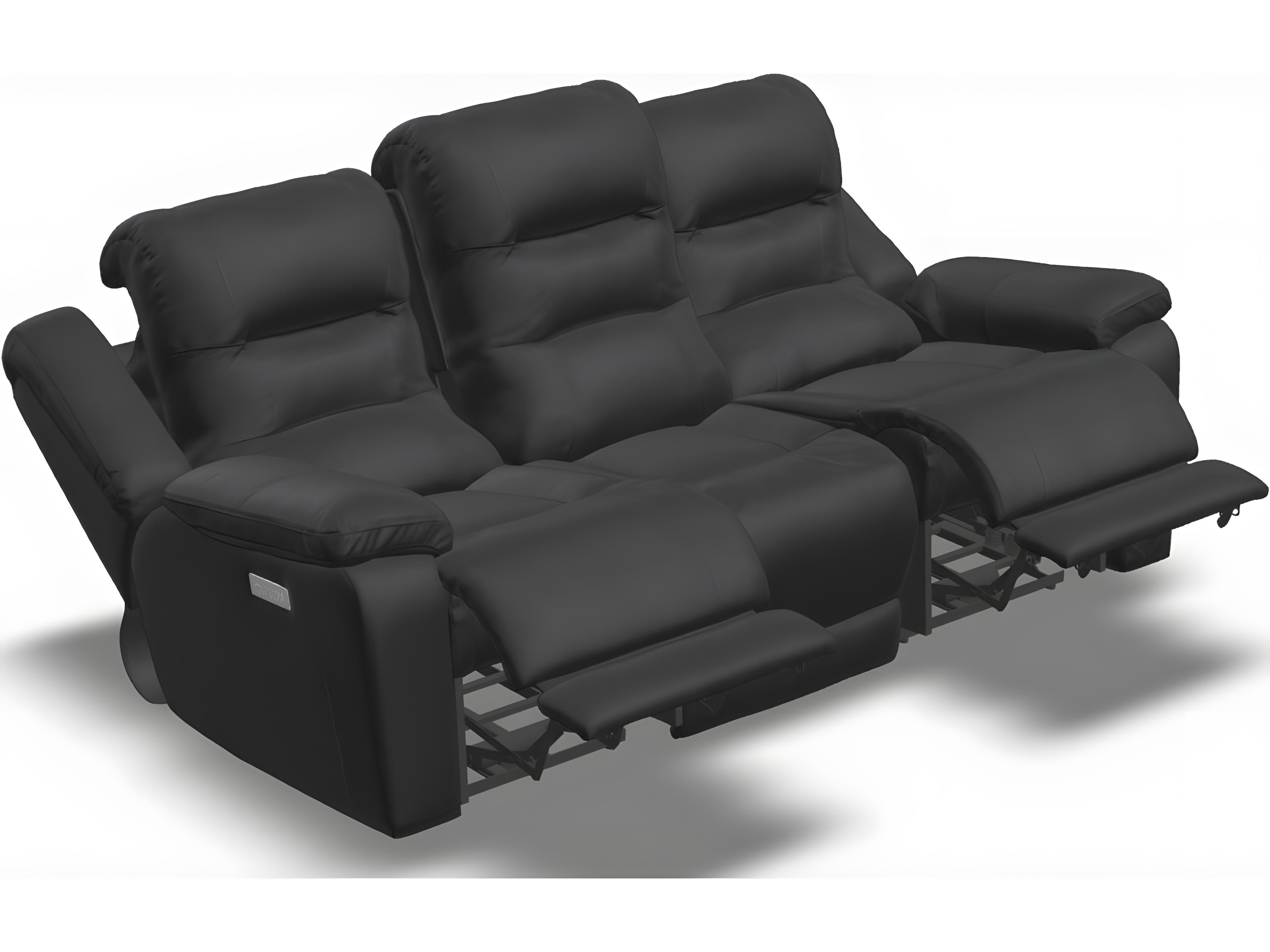 Palliser Leighton Leather Upholstery Sofa Power Recliner with Headrest & Lumbar