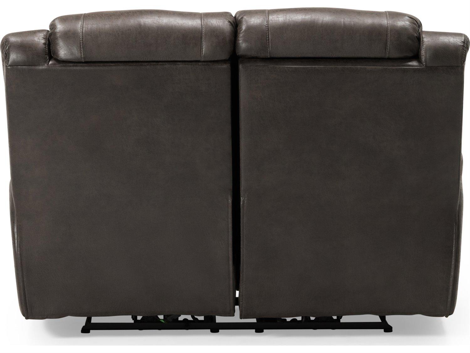 Palliser Leighton Leather Upholstery Loveseat Power Recliner with Headrest & Lumbar