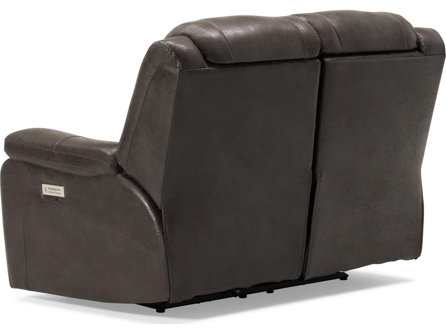 Palliser Leighton Leather Upholstery Loveseat Power Recliner with Headrest & Lumbar