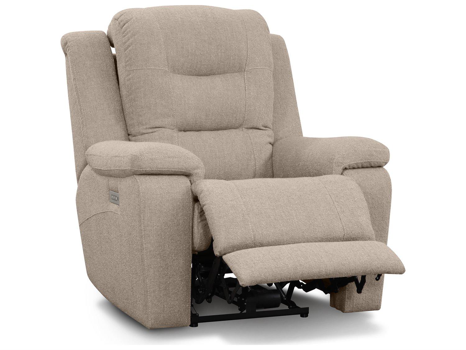 Palliser Leighton Leather Upholstery Power Recliner Wall Hugger with Headrest & Lumbar