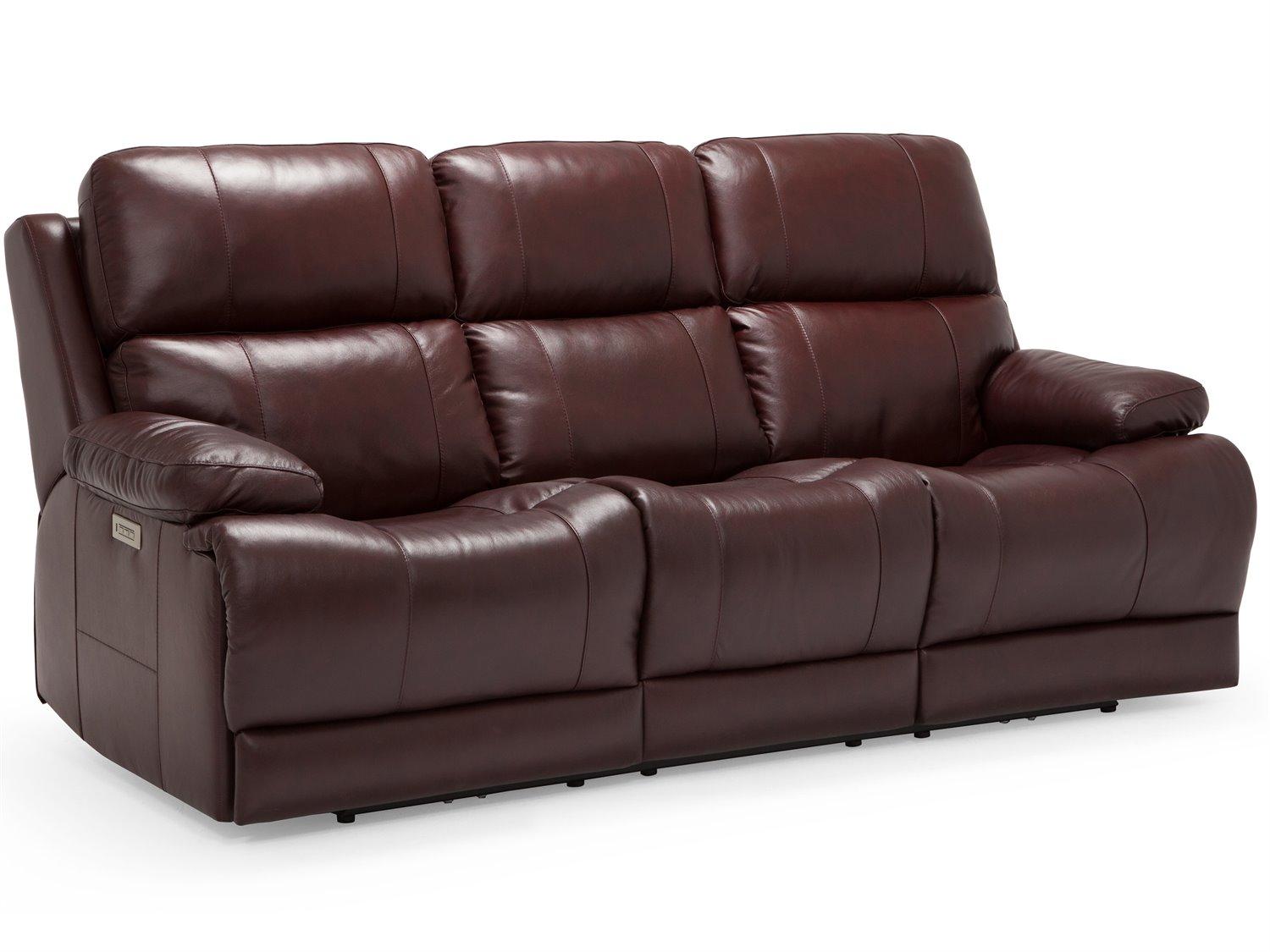 Palliser Kenaston Leather Upholstery Sofa Power Recliner with Headrest & Lumbar