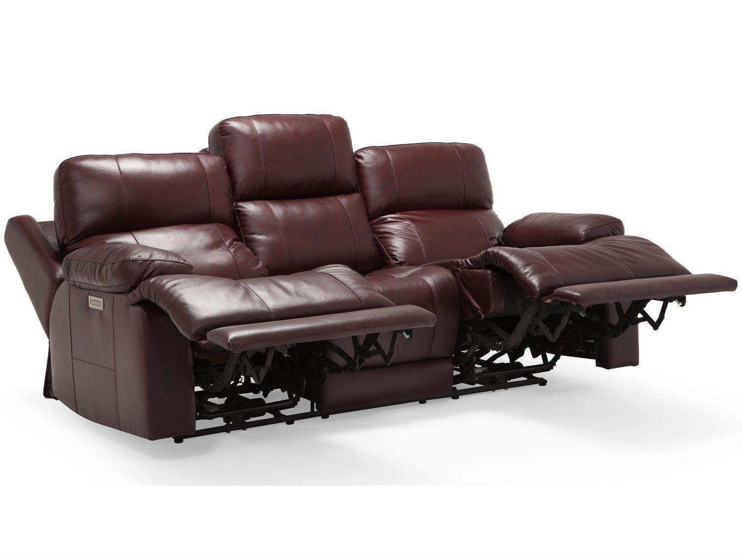 Palliser Kenaston Leather Upholstery Sofa Power Recliner with Headrest & Lumbar