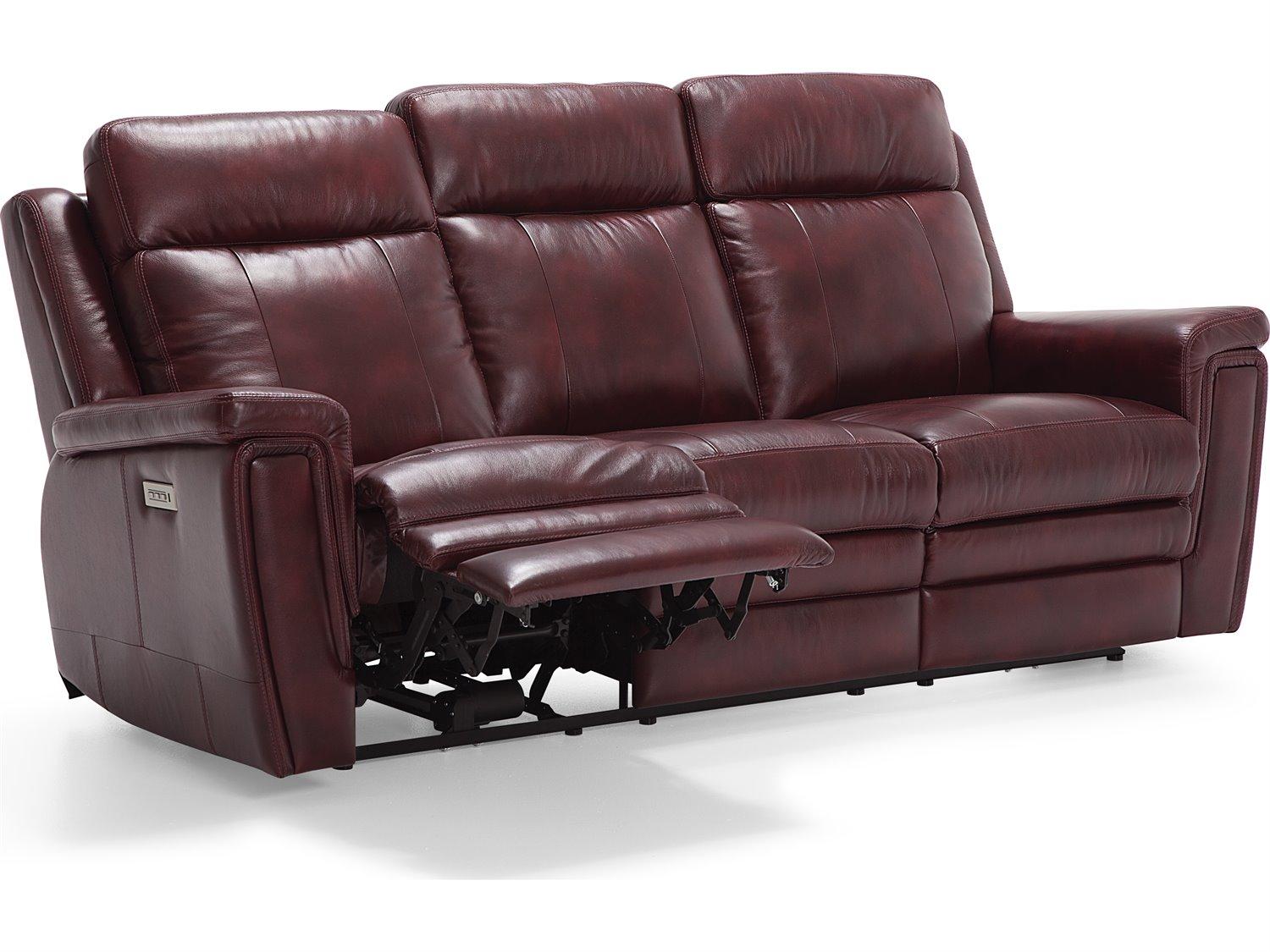 Palliser Asher Leather Upholstery Sofa Power Recliner with Headrest & Lumbar