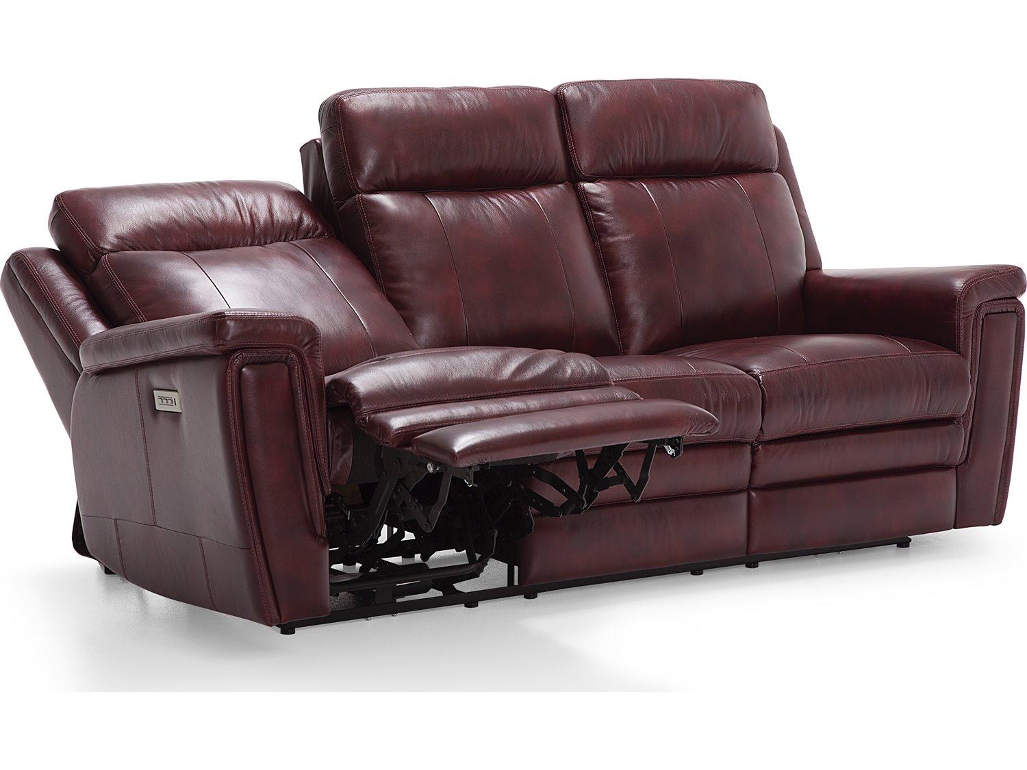 Palliser Asher Leather Upholstery Sofa Power Recliner with Headrest & Lumbar