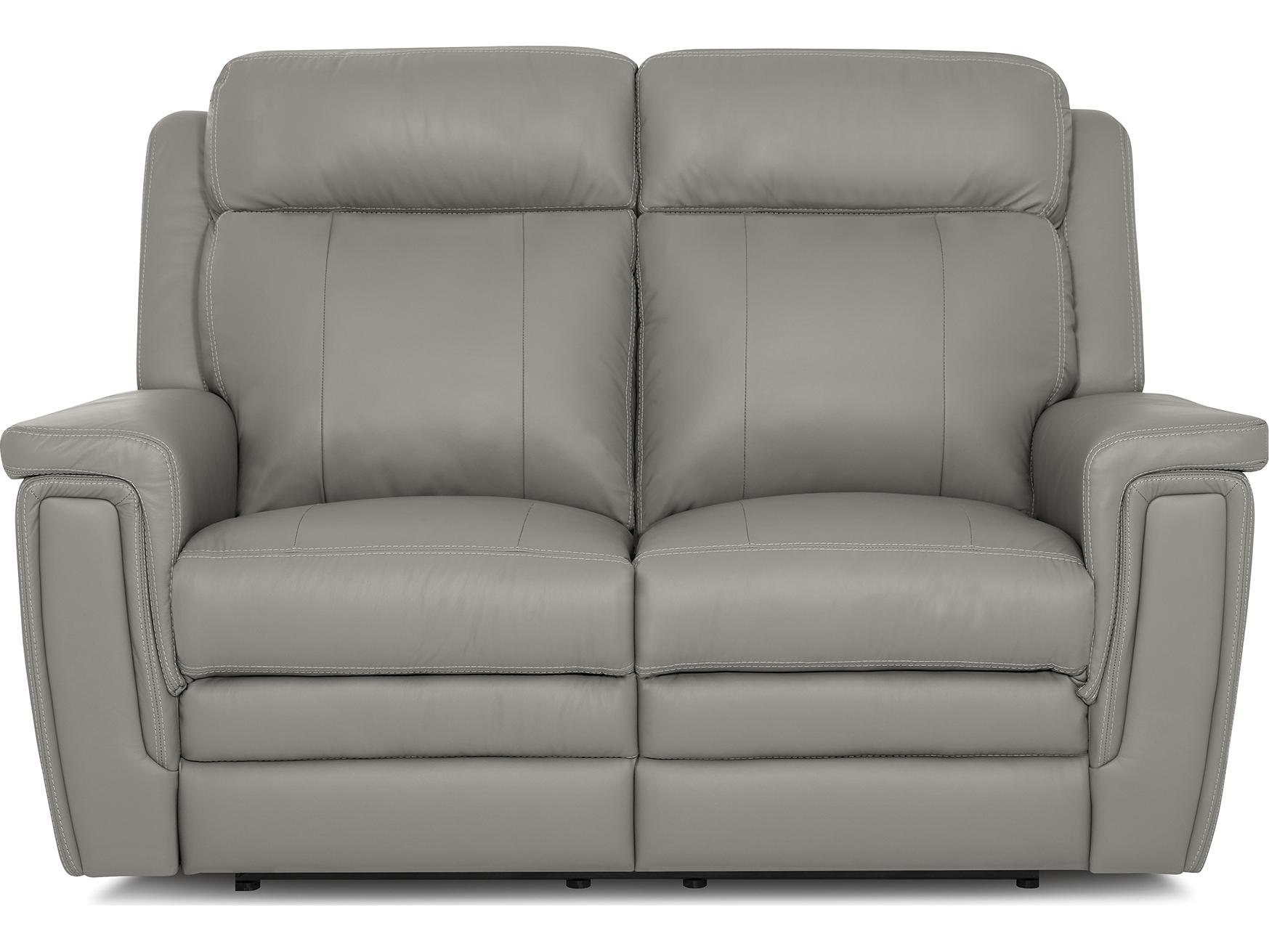 Palliser Asher Leather Upholstery Loveseat Power Recliner with Headrest & Lumbar