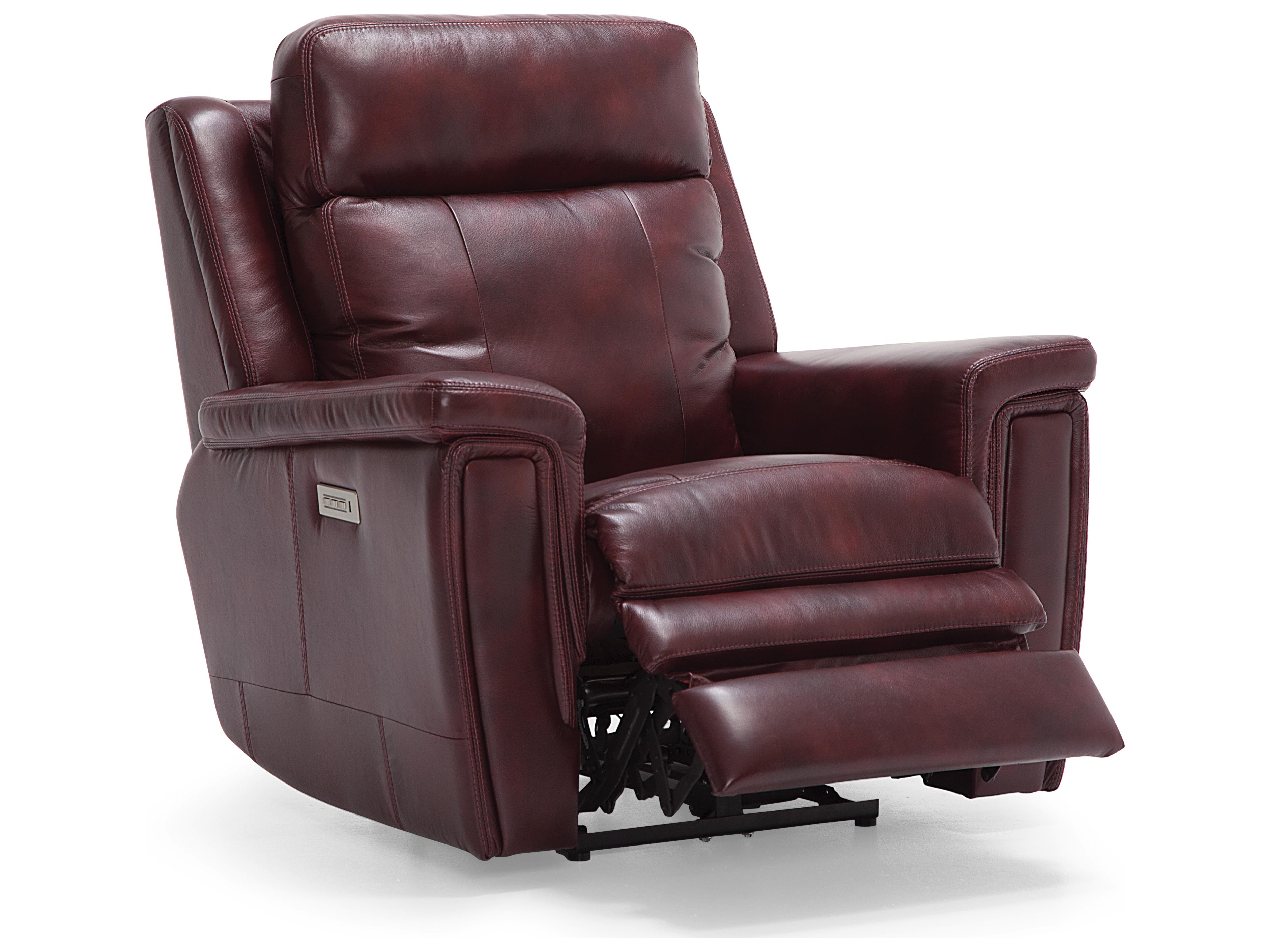 Palliser Asher Leather Upholstery Power Recliner Wall Hugger with Headrest & Lumbar