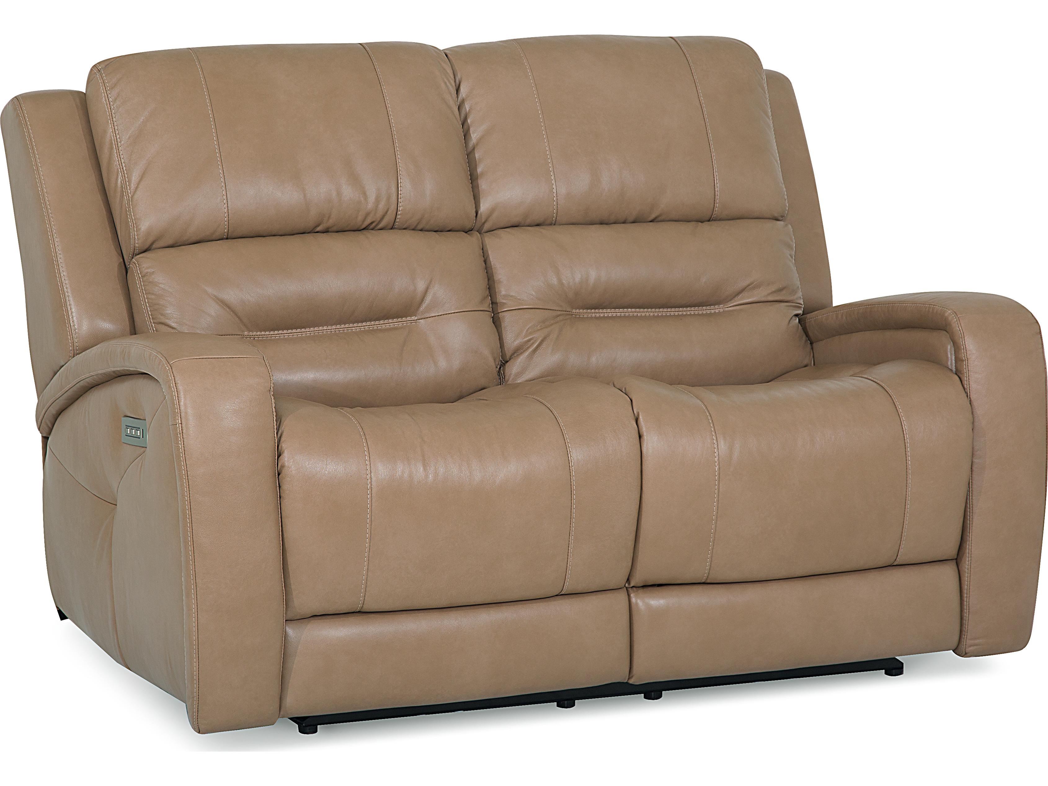 Palliser Washington Leather Upholstery Loveseat Power Recliner with Headrest & Lumbar