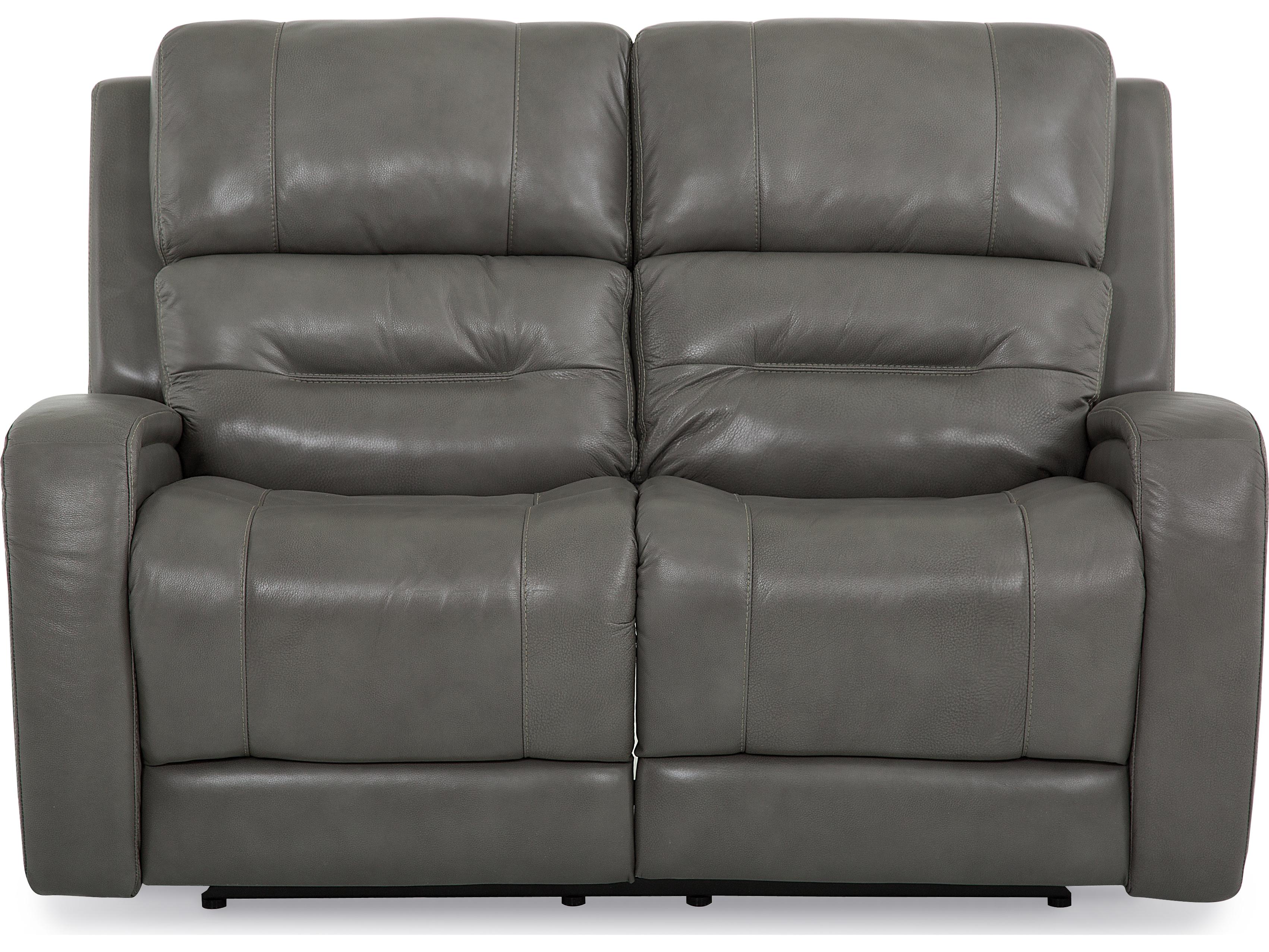 Palliser Washington Leather Upholstery Loveseat Power Recliner with Headrest & Lumbar
