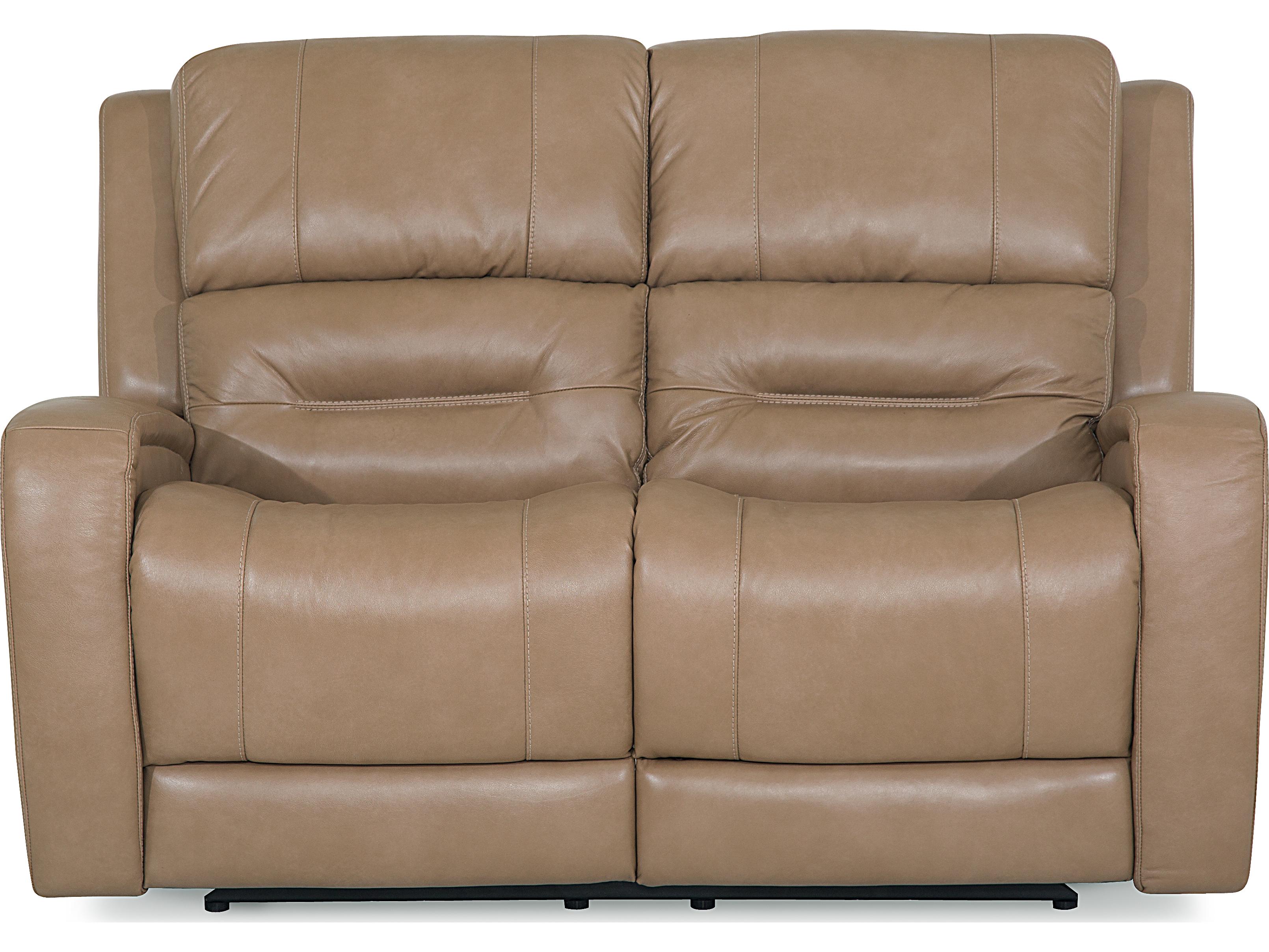 Palliser Washington Leather Upholstery Loveseat Power Recliner with Headrest & Lumbar