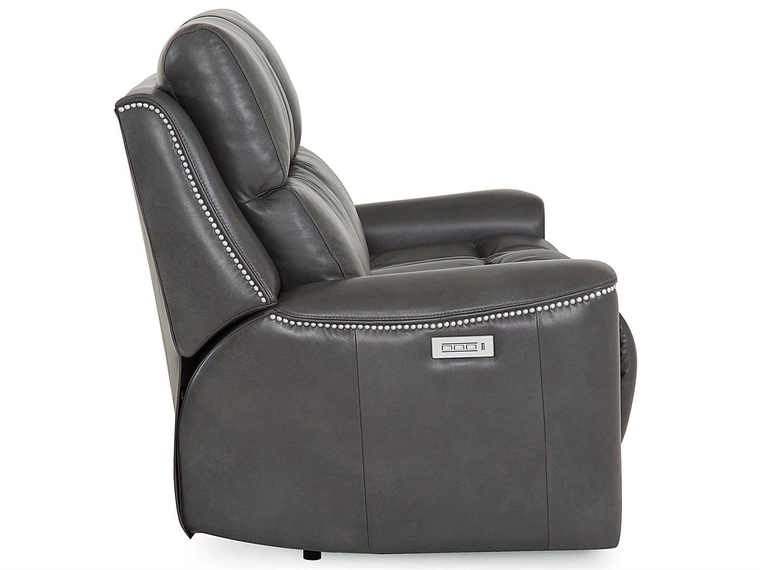 Palliser Hastings Leather Upholstery Console Loveseat Power Recliner with Cupholder with Power Headrest