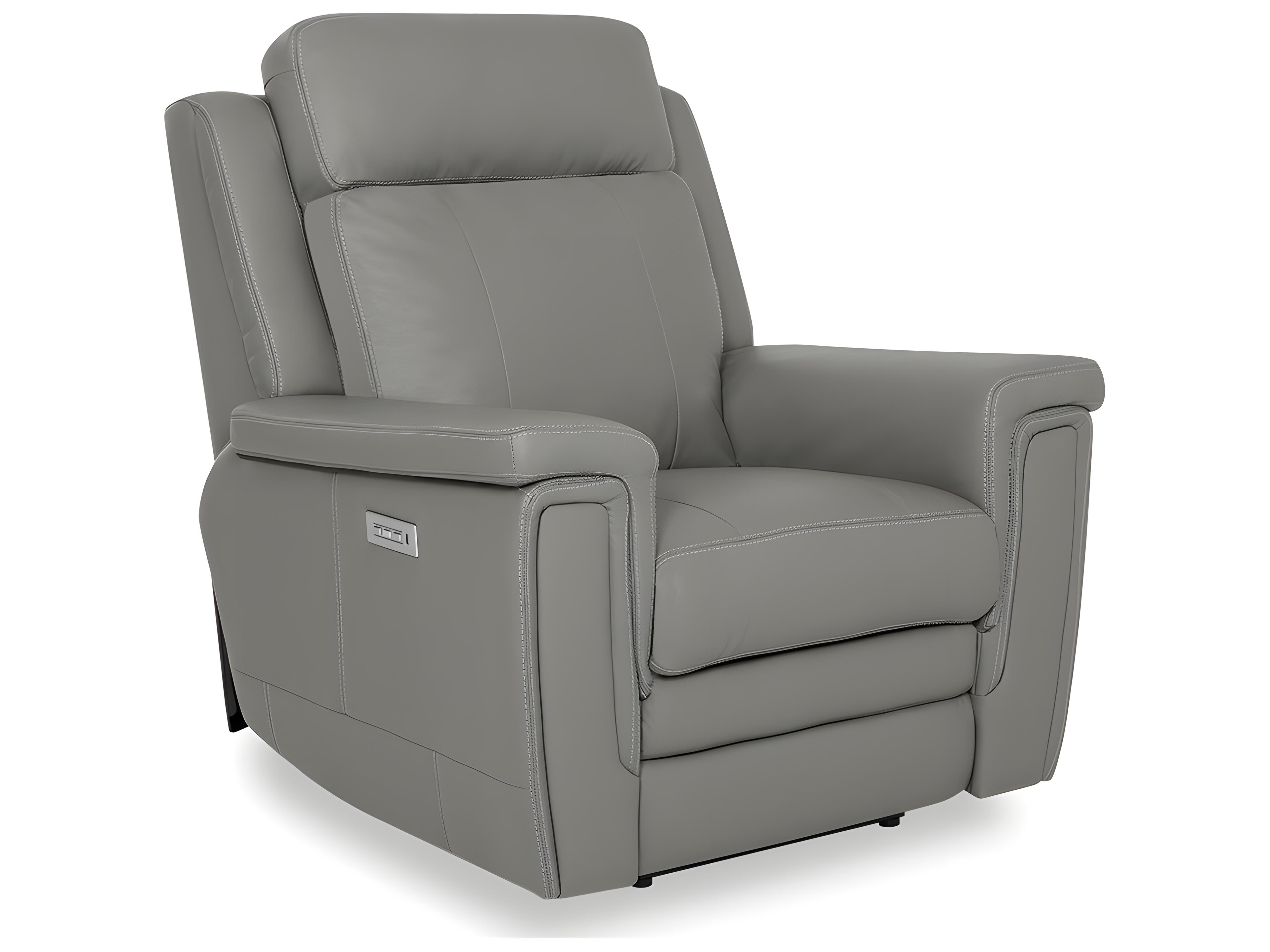 Palliser Asher Leather Upholstery Power Recliner Wall Hugger with Power Headrest