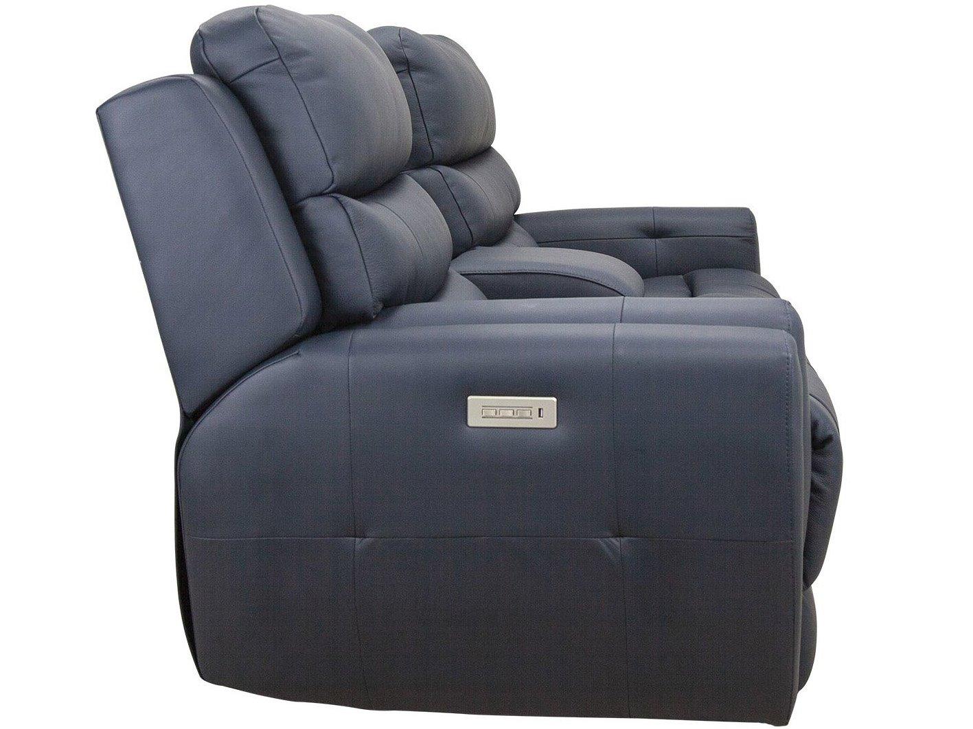 Palliser Gavin Leather Upholstery Console Loveseat Power Recliner with Cupholder with Power Headrest