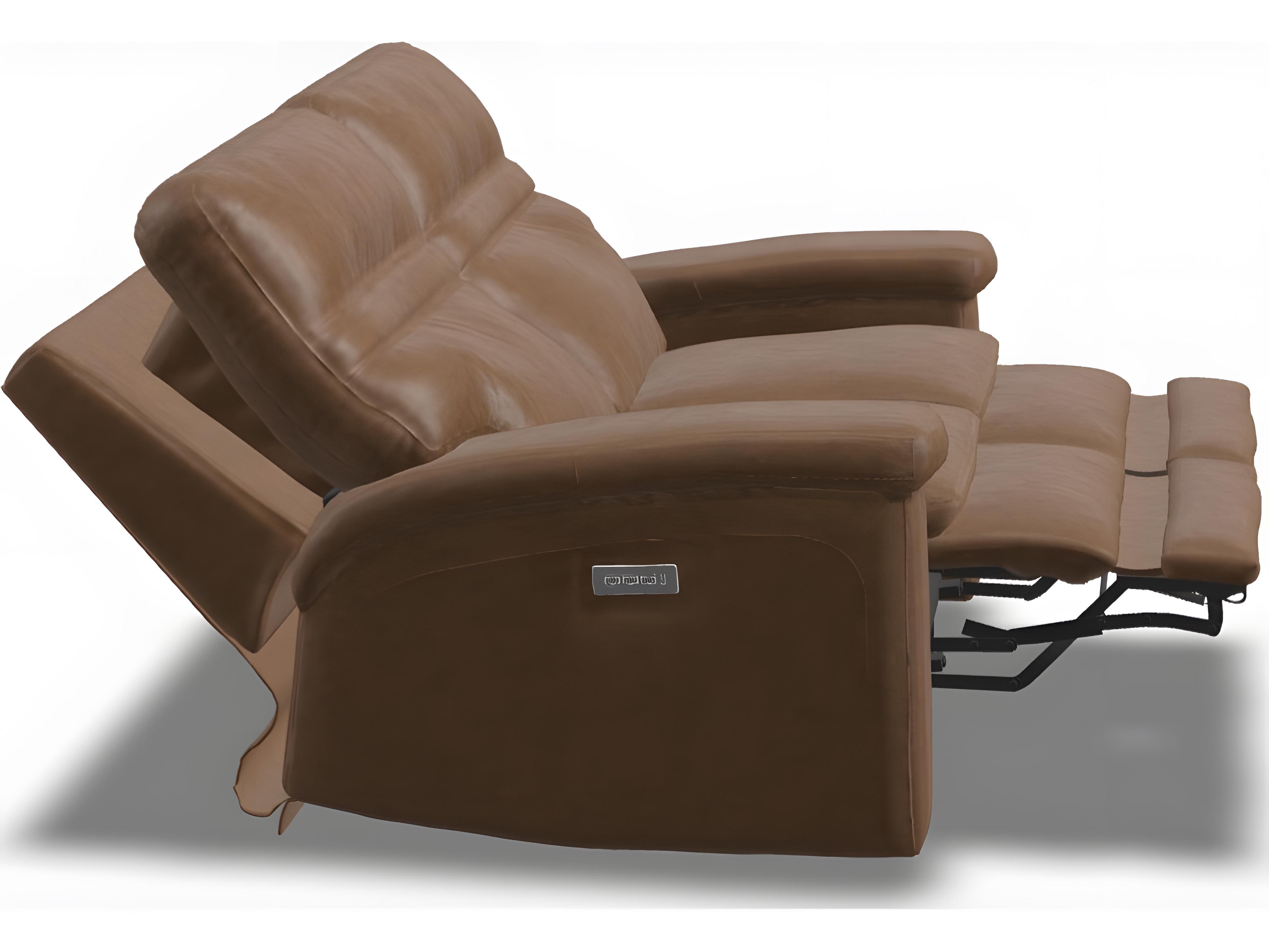 Palliser Leo Leather Upholstery Loveseat Power Recliner with Headrest & Lumbar