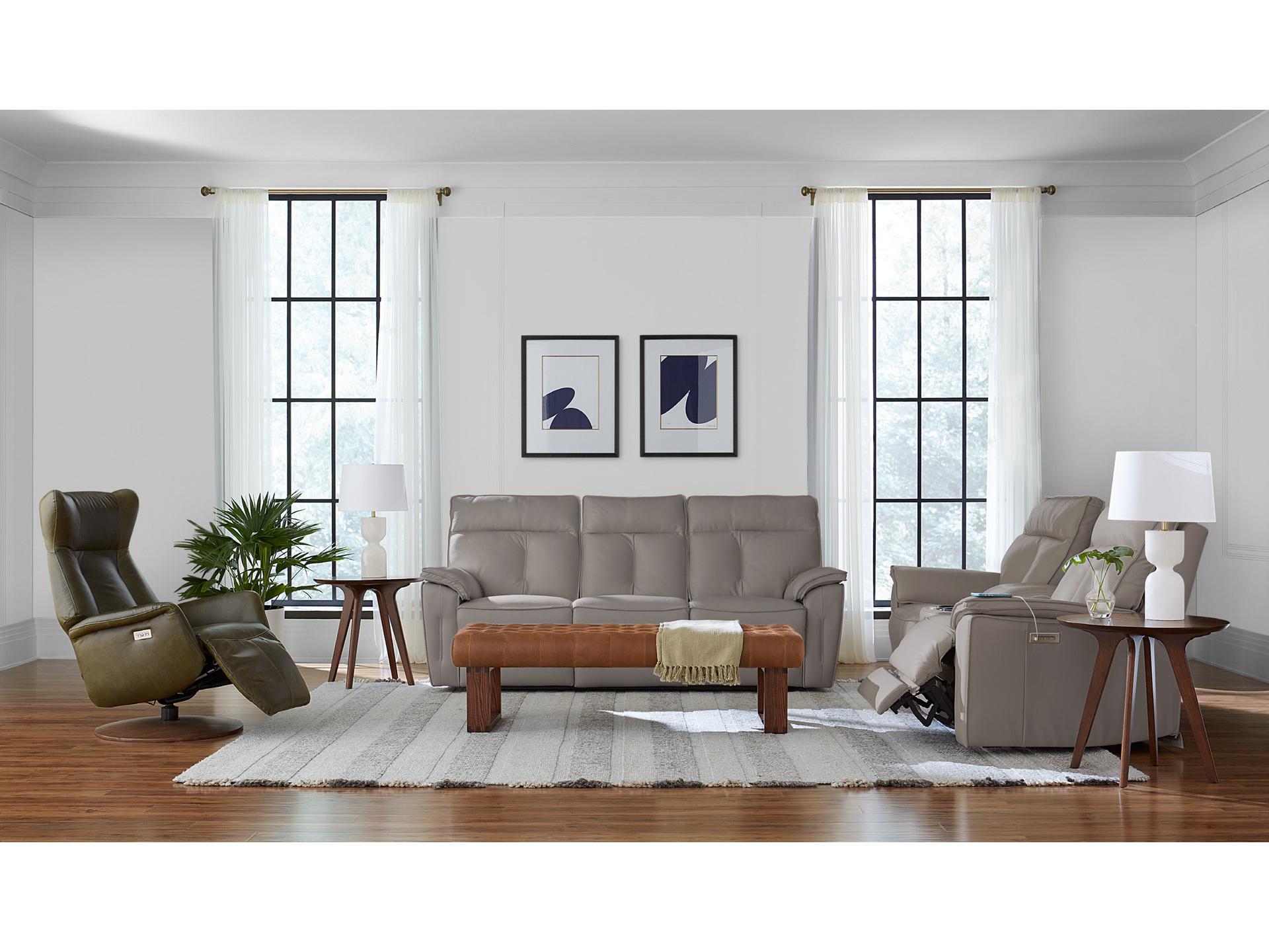 Palliser Oakley Leather Upholstery Sofa Power Recliner with Power Headrest