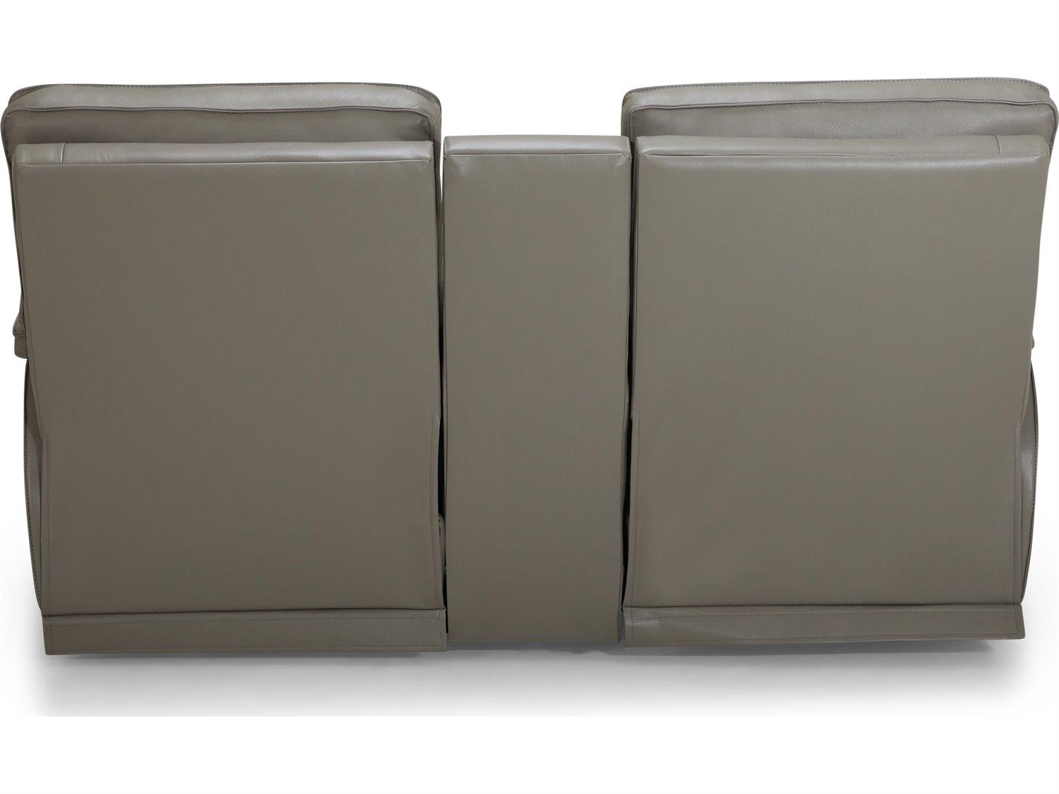 Palliser Oakley Leather Upholstery Console Loveseat Power Recliner with Headrest & Lumbar