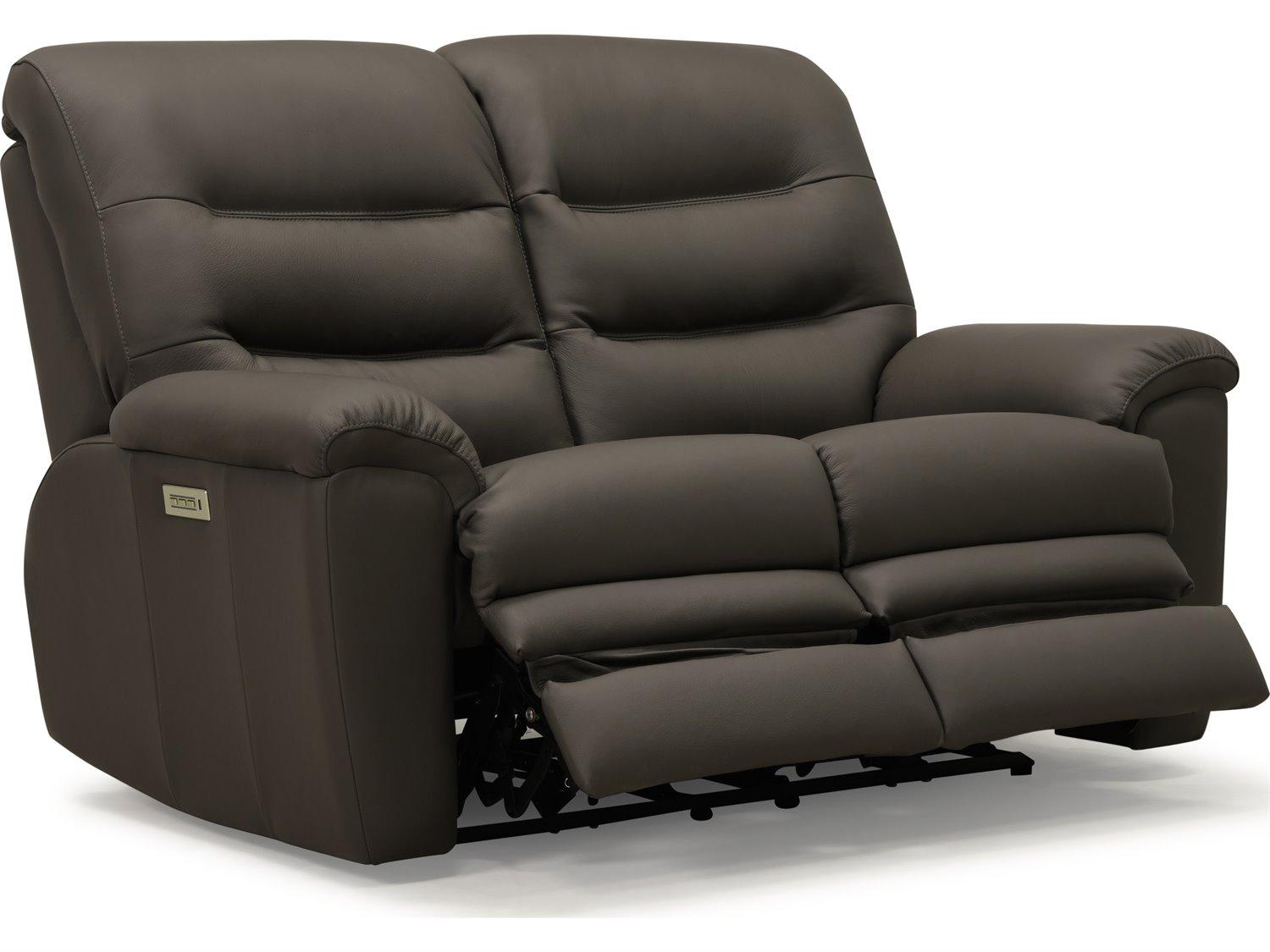 Palliser Keiran Leather Upholstery Loveseat Power Recliner with Headrest & Lumbar