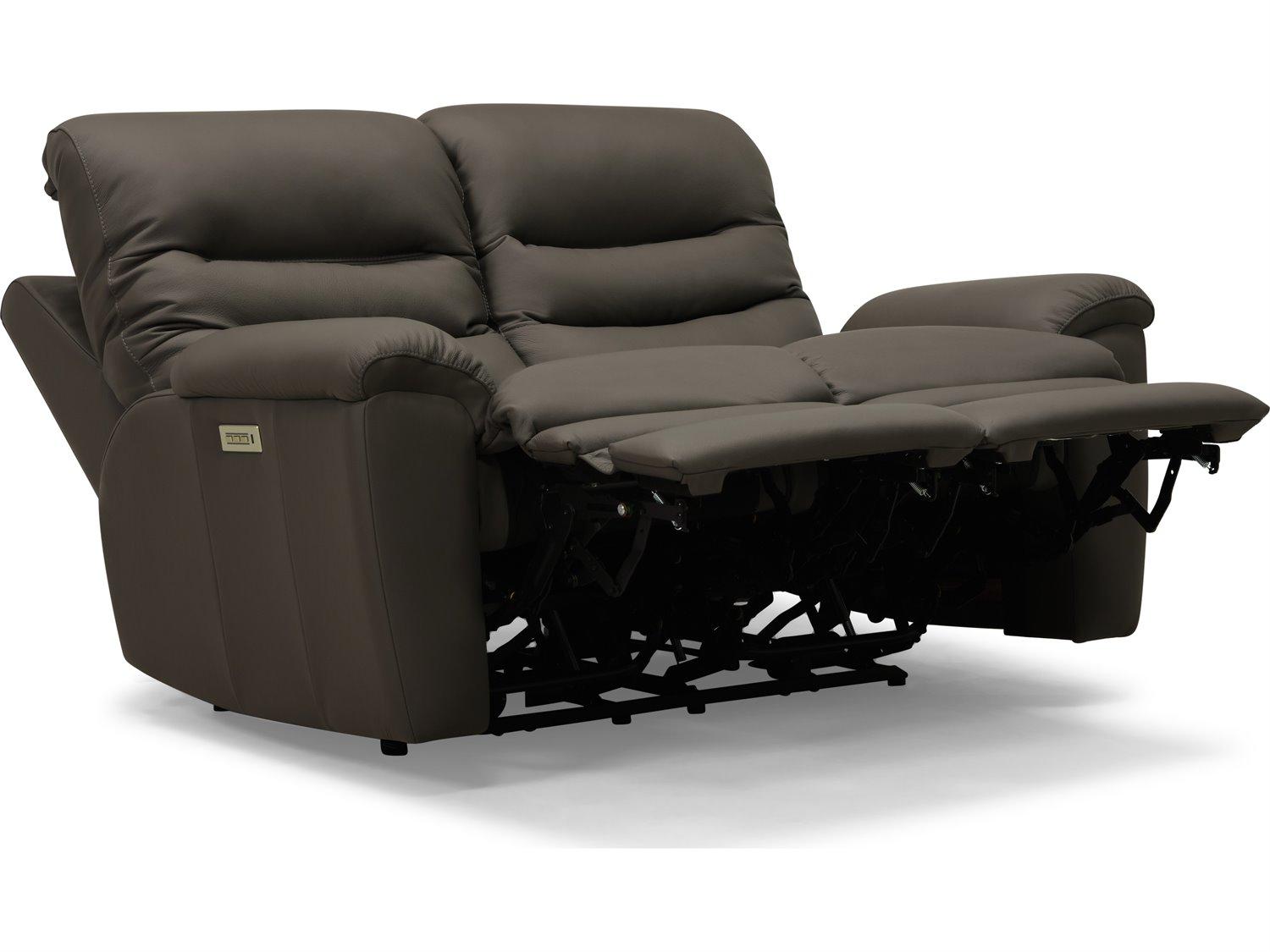 Palliser Keiran Leather Upholstery Loveseat Power Recliner with Headrest & Lumbar