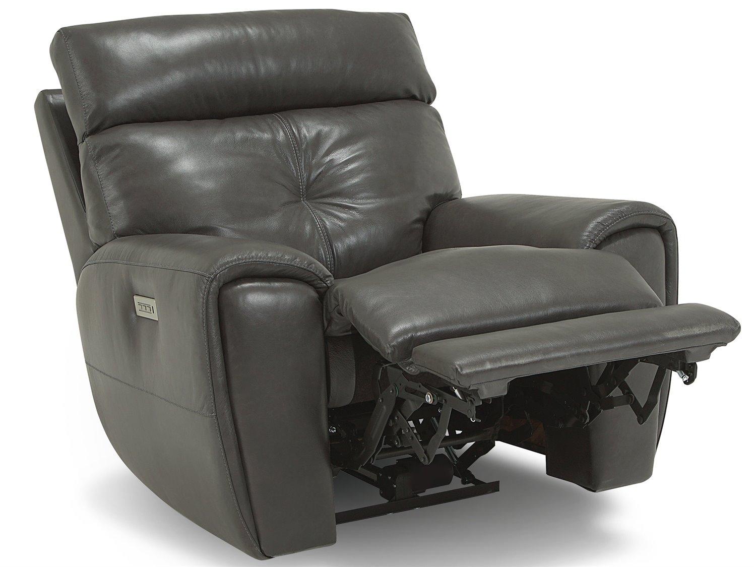 Palliser Aedon Leather Upholstery Power Recliner Wall Hugger with Headrest & Lumbar