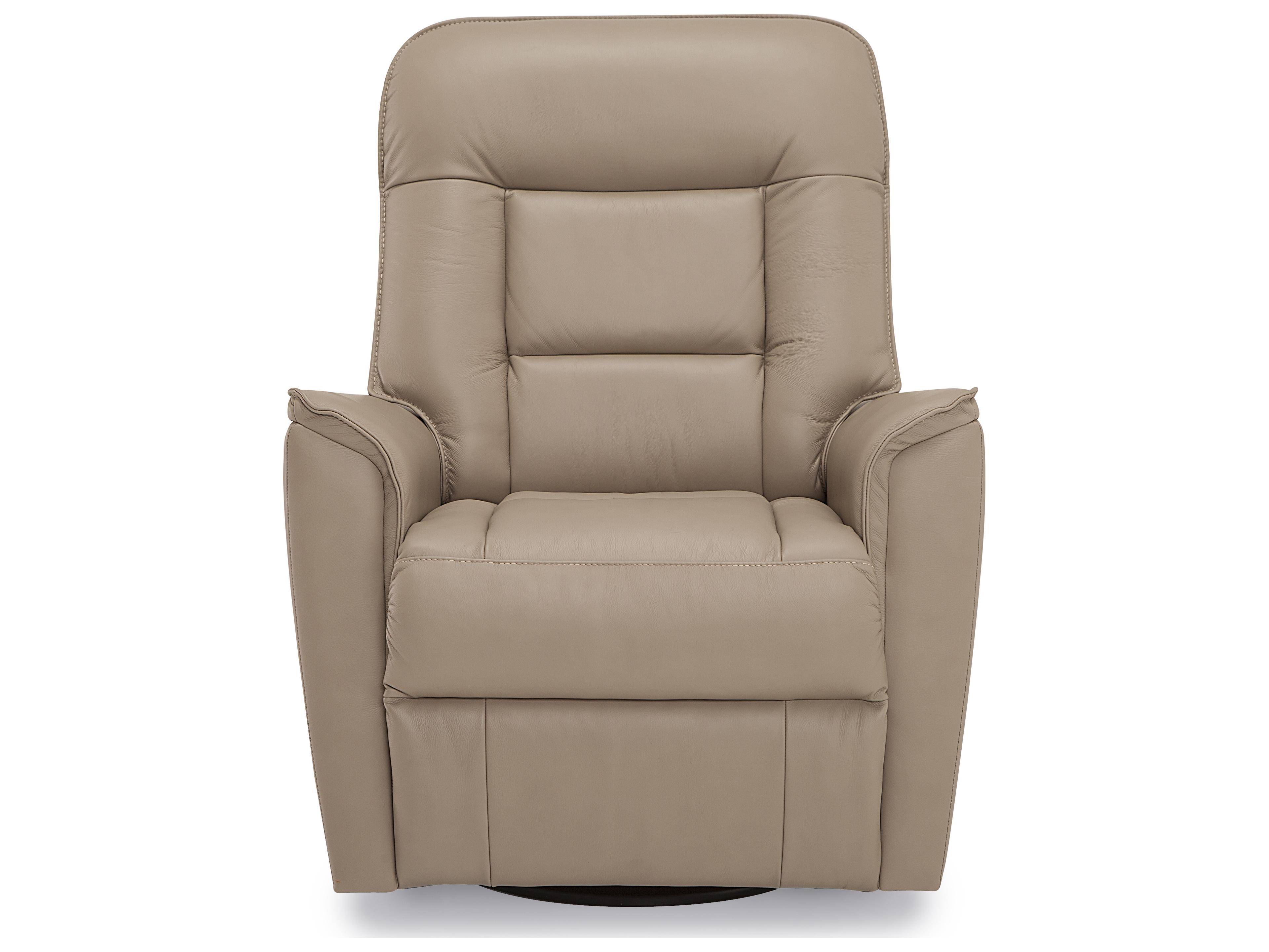 Palliser Dover Leather Upholstery Swivel Glider Power Recliner with Power Headrest