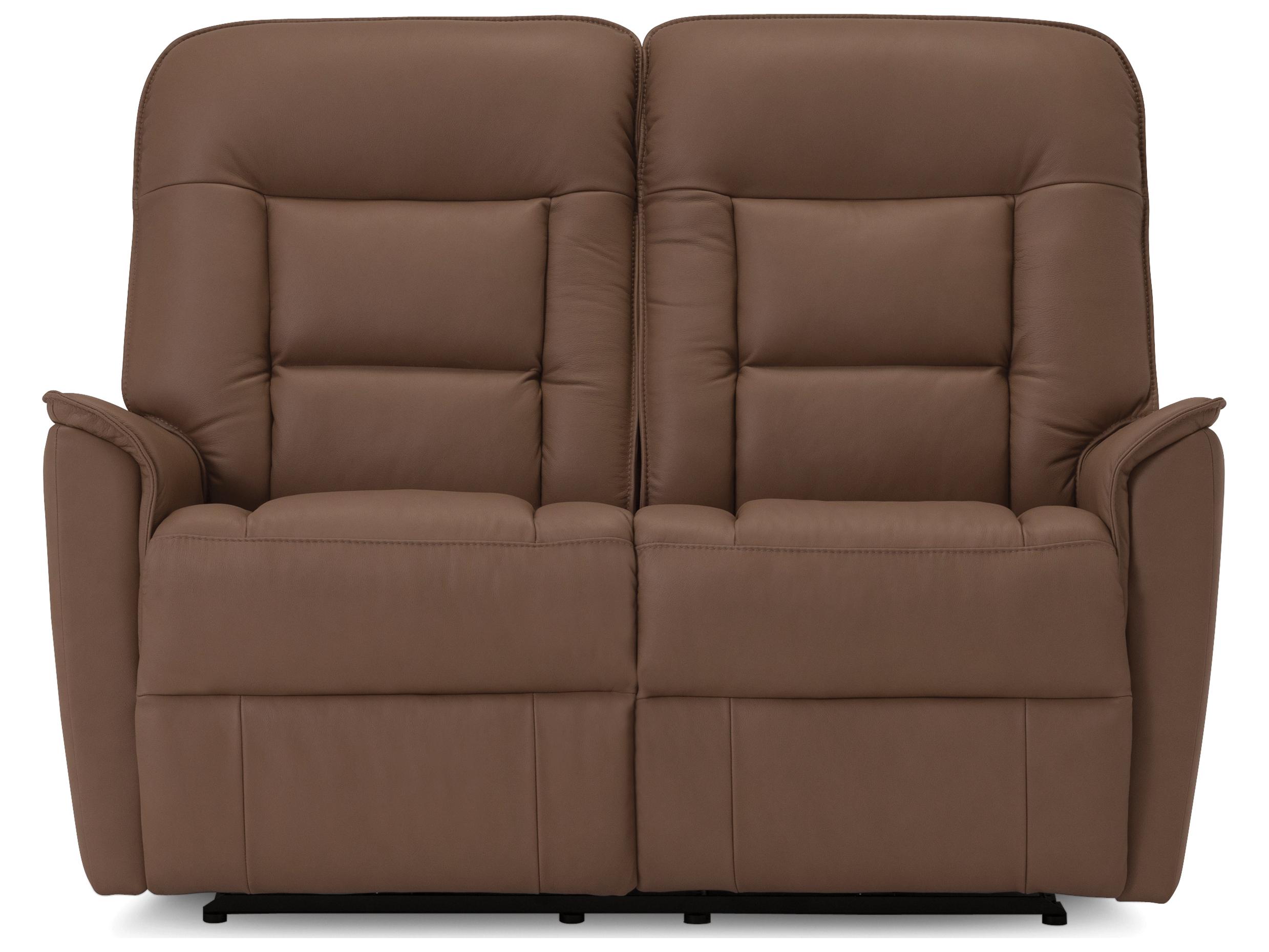 Palliser Dover Leather Upholstery Loveseat Power Recliner with Power Headrest