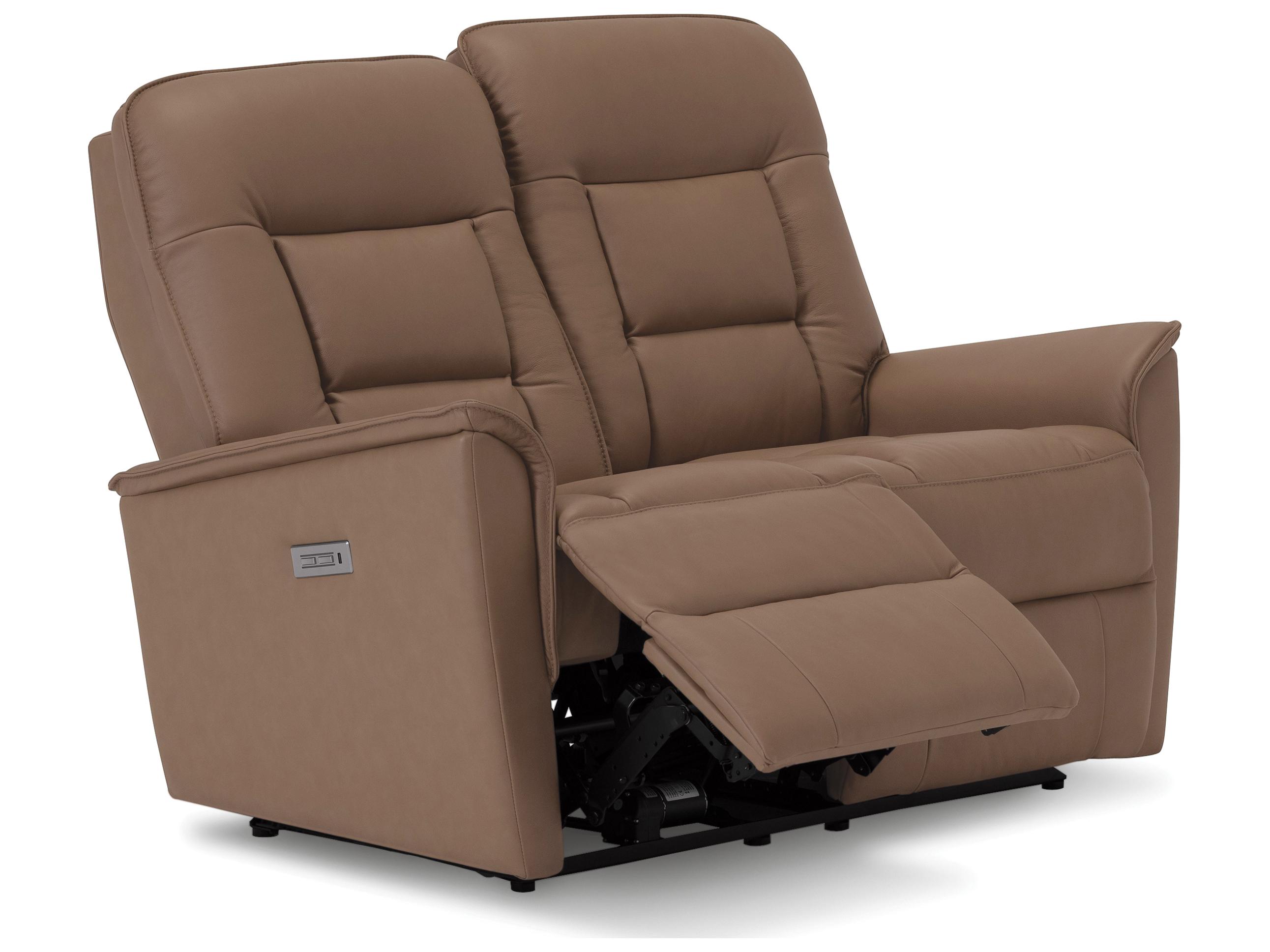 Palliser Dover Leather Upholstery Loveseat Power Recliner with Power Headrest
