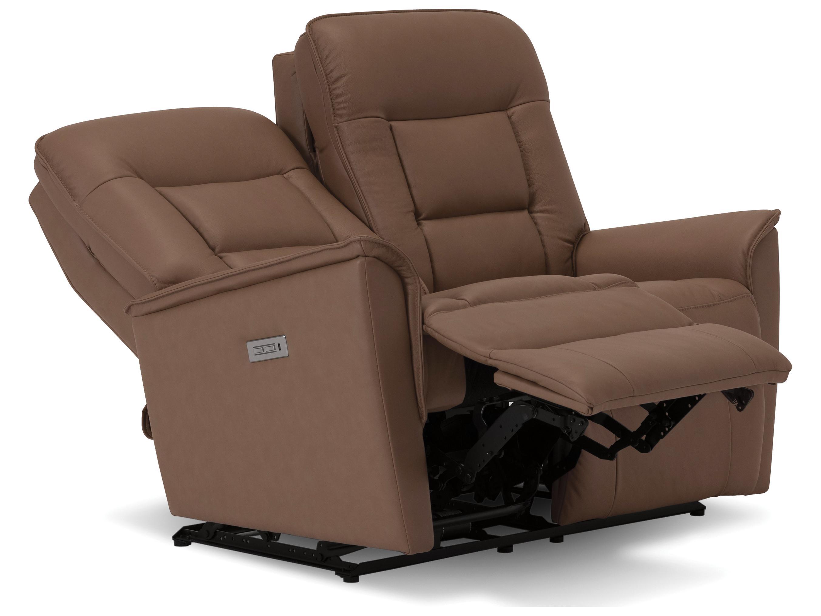 Palliser Dover Leather Upholstery Loveseat Power Recliner with Power Headrest