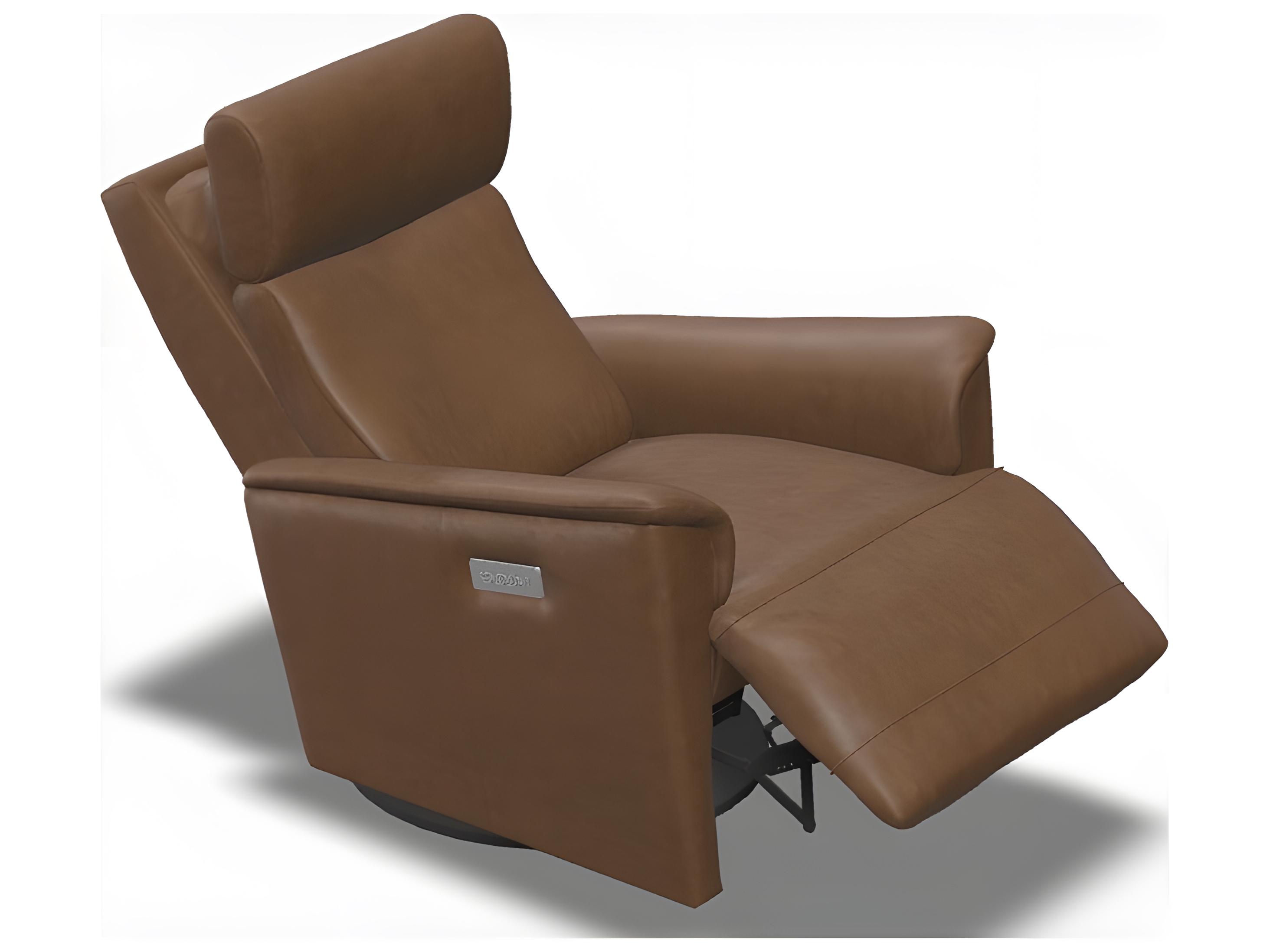 Palliser Chalet II Leather Upholstery Swivel Glider Power Recliner with Power Headrest