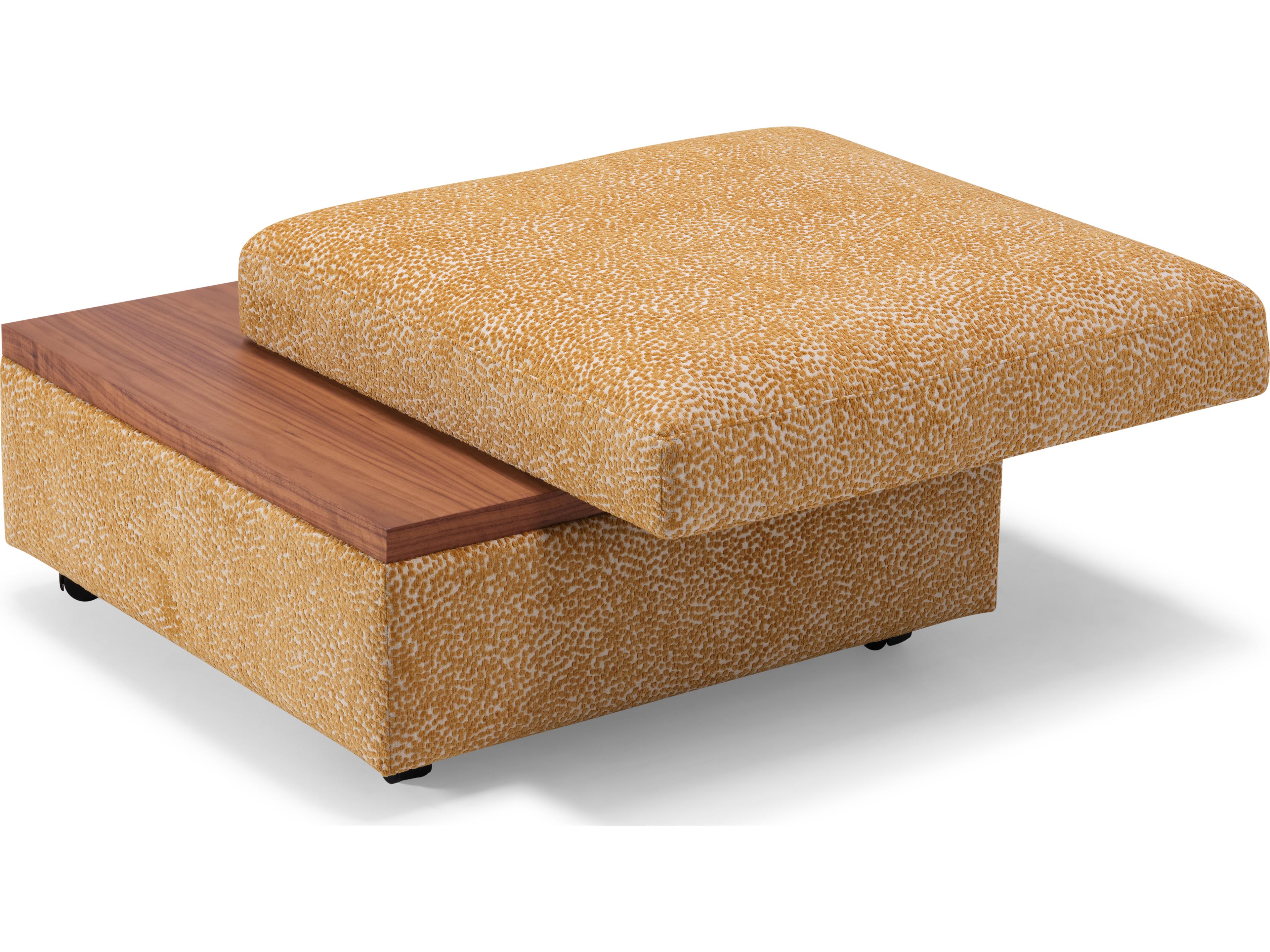 Palliser Lotus Leather Upholstery Swivel Top Ottoman