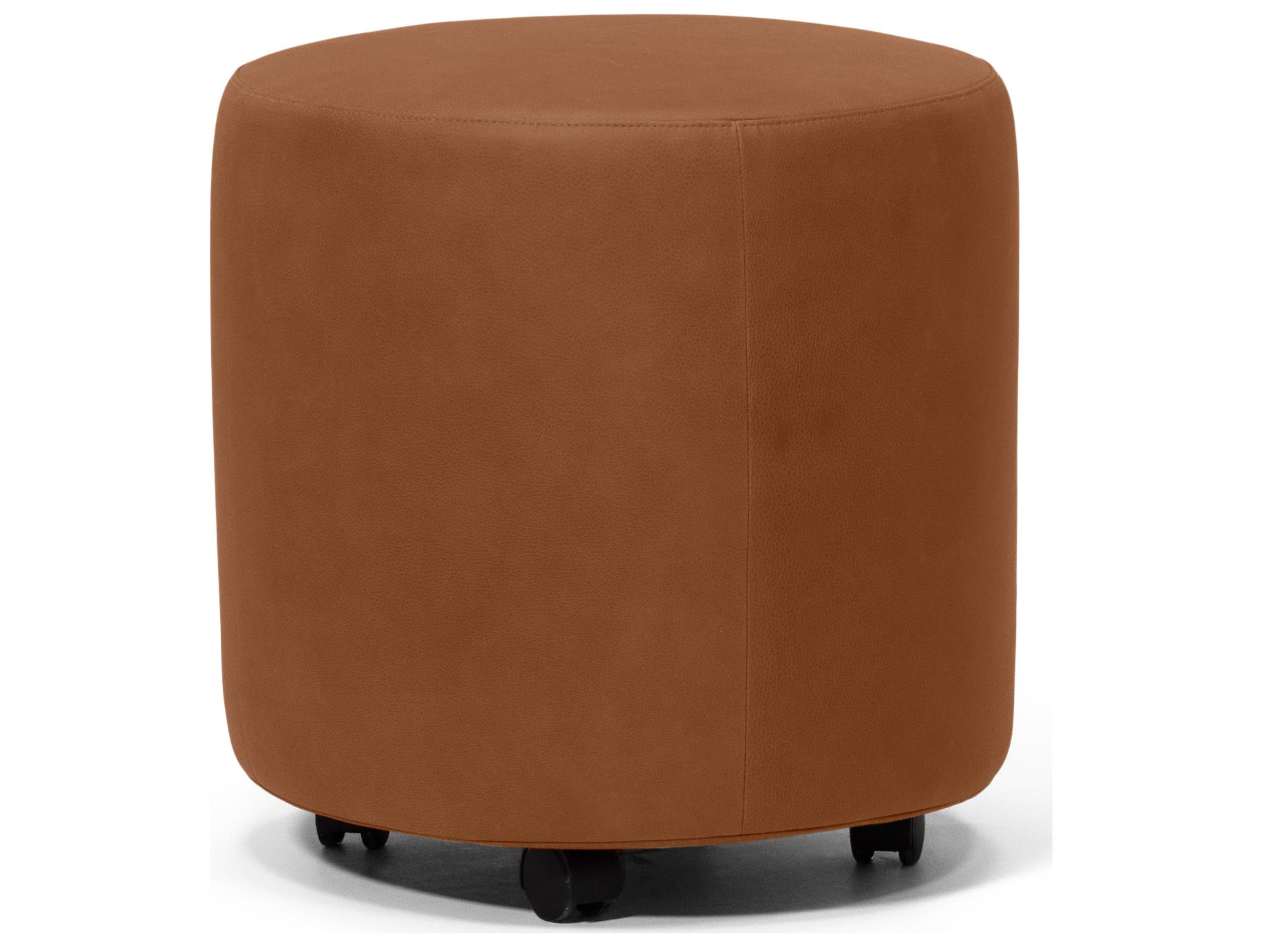 Palliser Mingle Leather Upholstery Round Small Ottoman