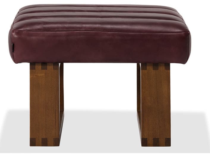 Palliser Wyatt Channeled Leather Upholstery Ottoman